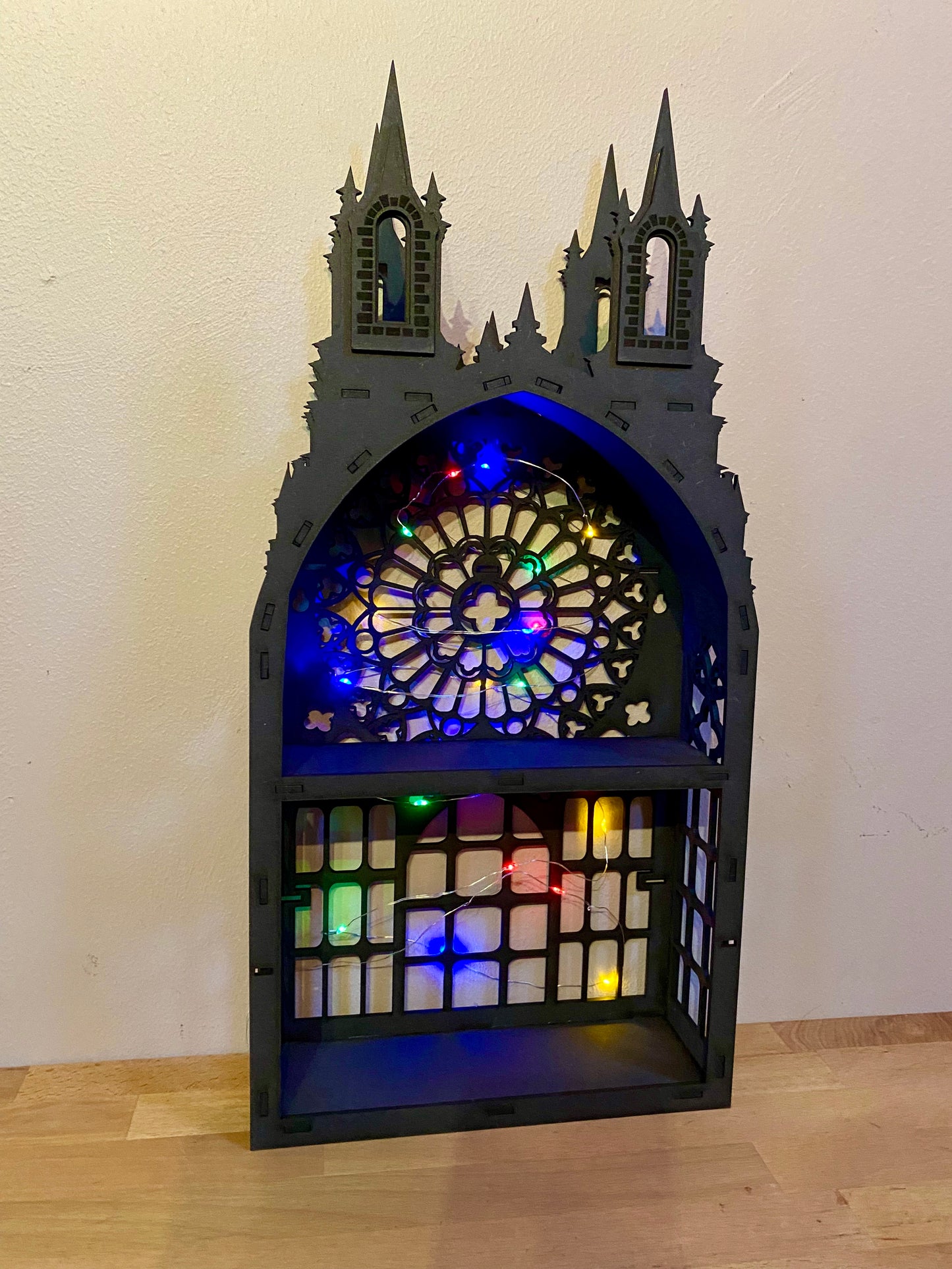 Black Gothic Two shelf Tower dispaly kitchen storage spice rack