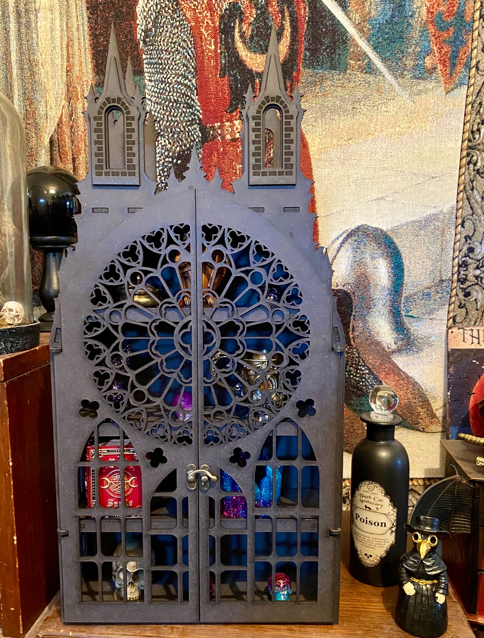 Crystal Display Shelf, Castle Shelf, Gothic Display Cabinet, Gothic De ...