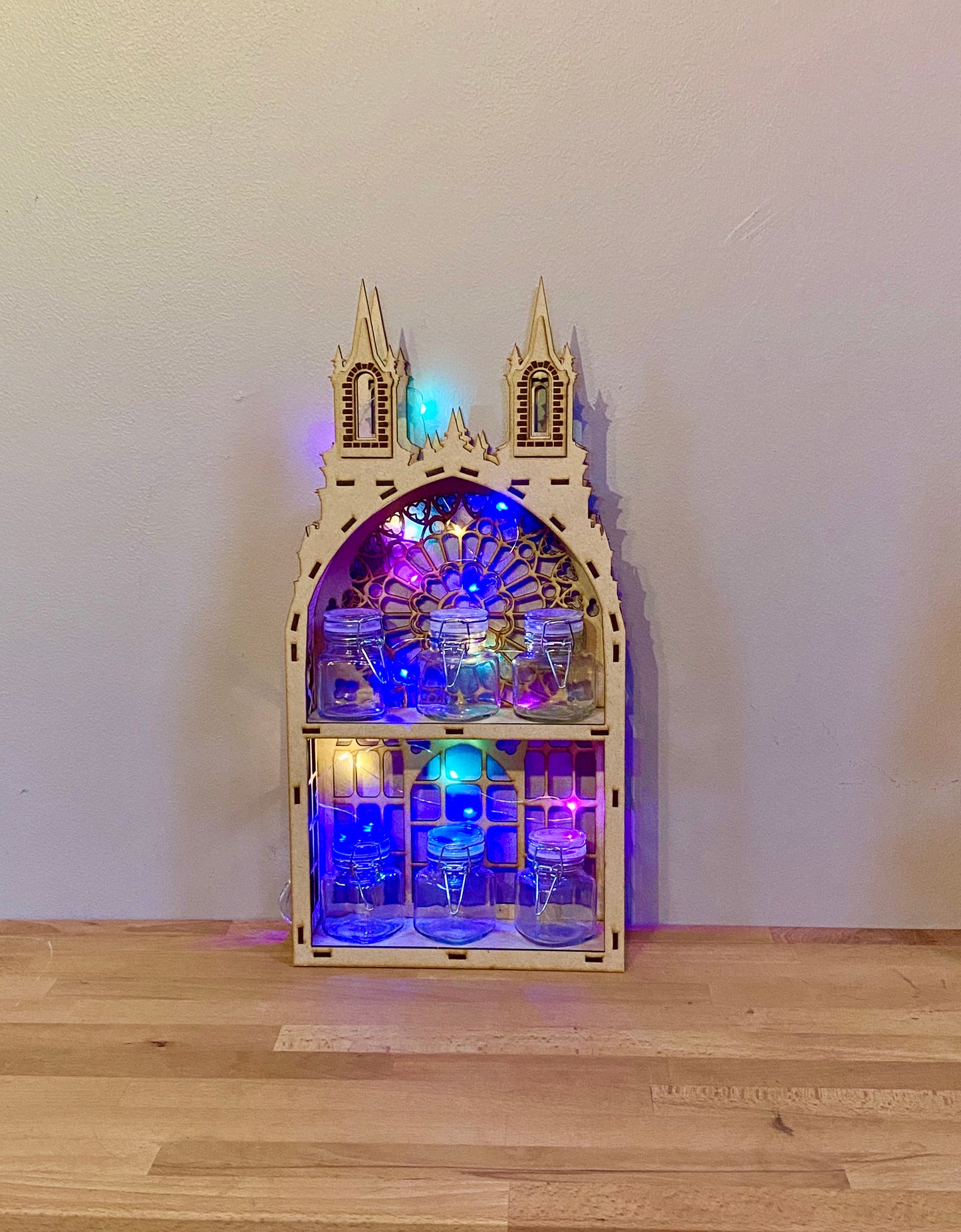 Gothic Two shelf Tower dispaly kitchen storage spice rack