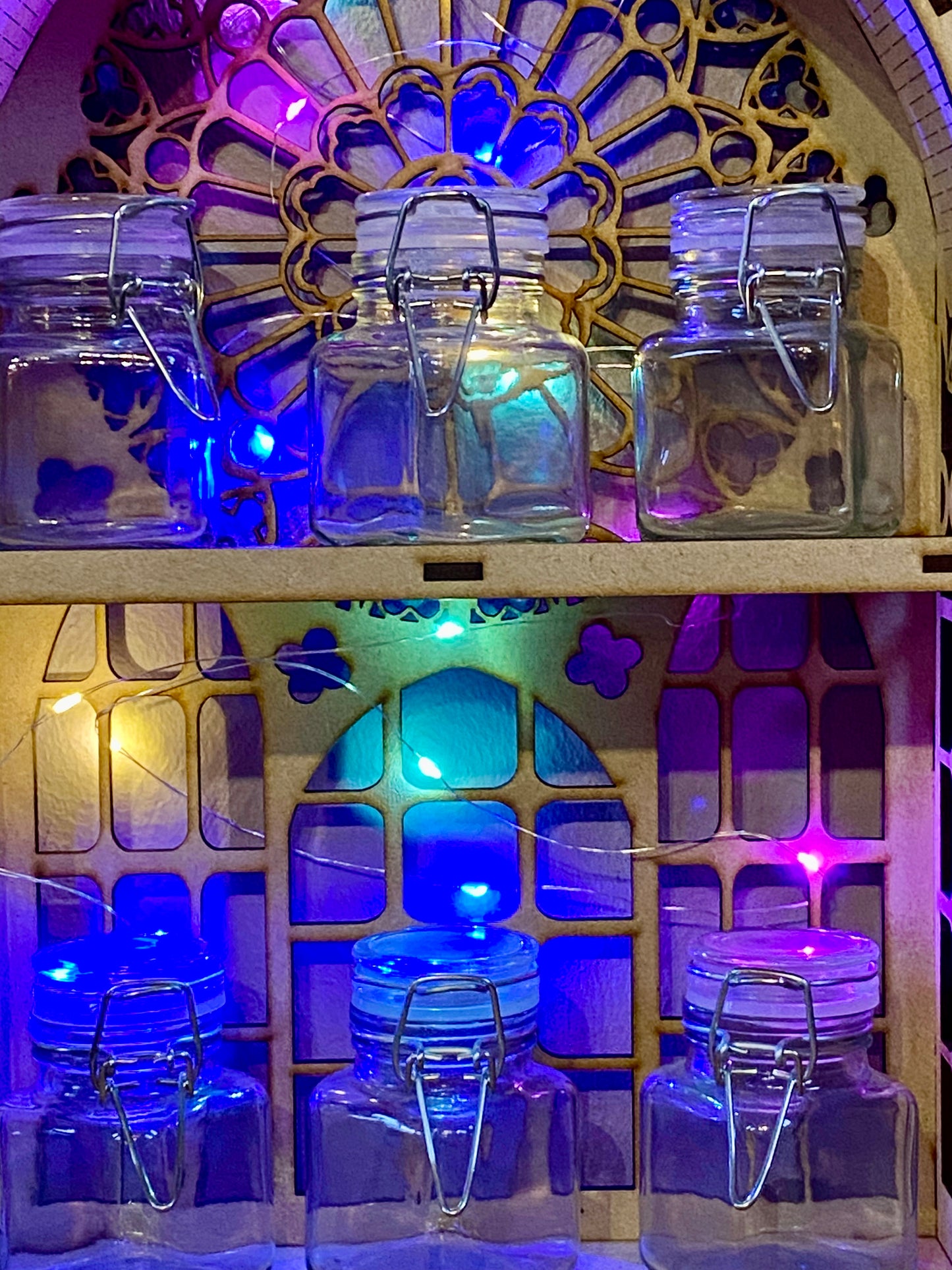 Gothic Two shelf Tower dispaly kitchen storage spice rack