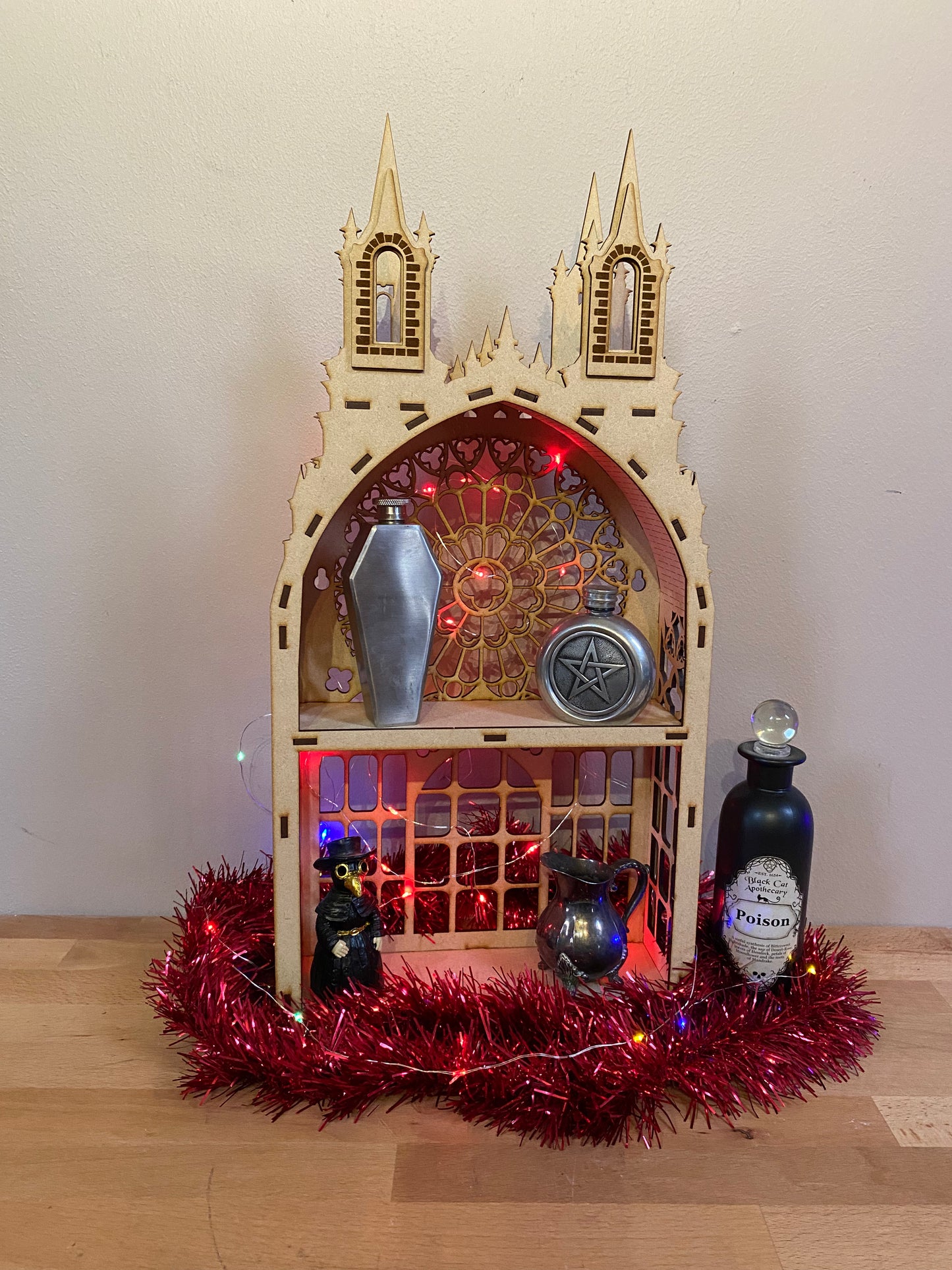 Gothic Two shelf Tower dispaly kitchen storage spice rack