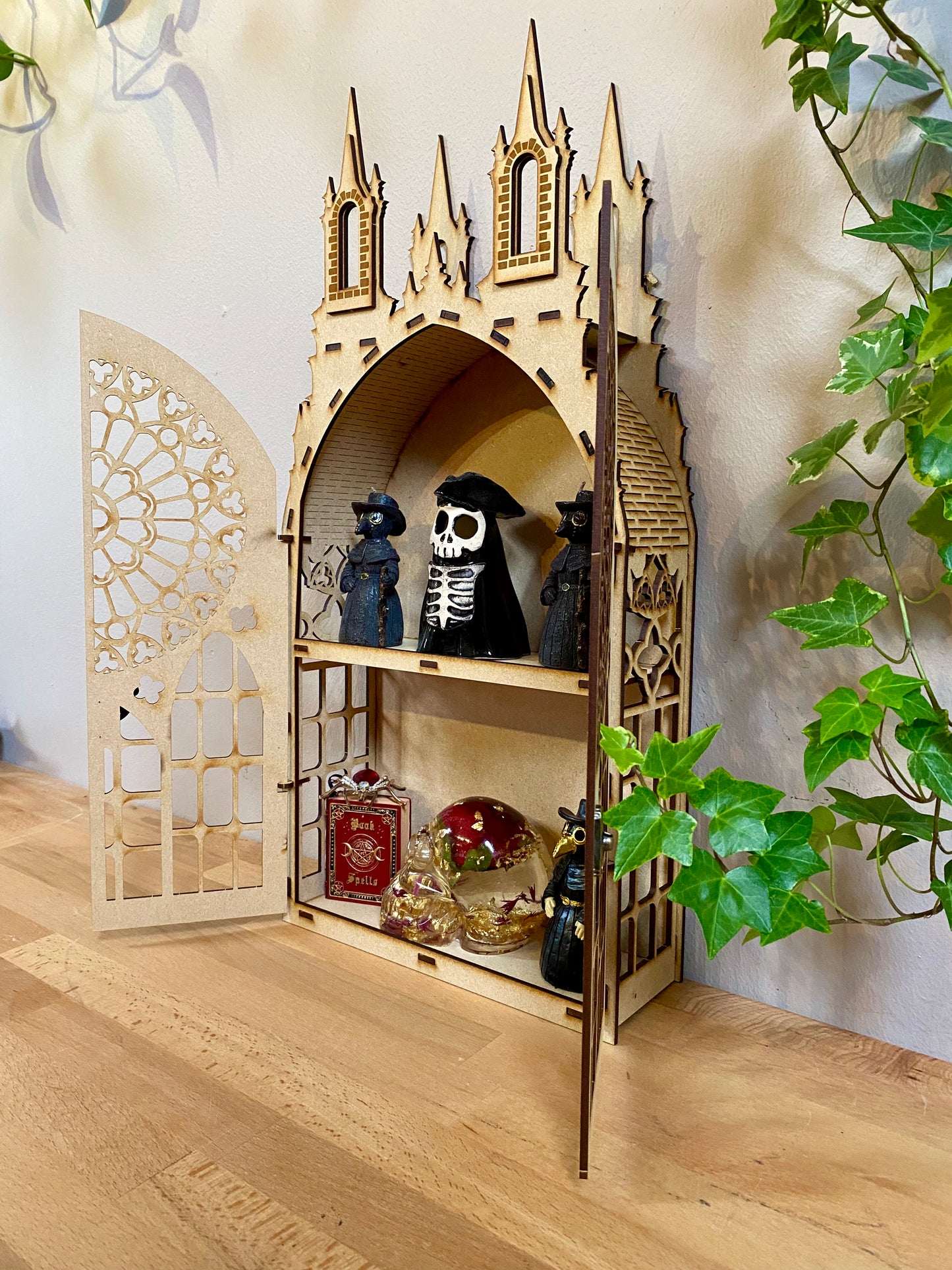2 Shelf Gothic Display Shelf, Castle Shelf, Gothic Display Cabinet, Gothic Decor, Crystal Display Cabinet, Display Cabinet, Gothic Shelving