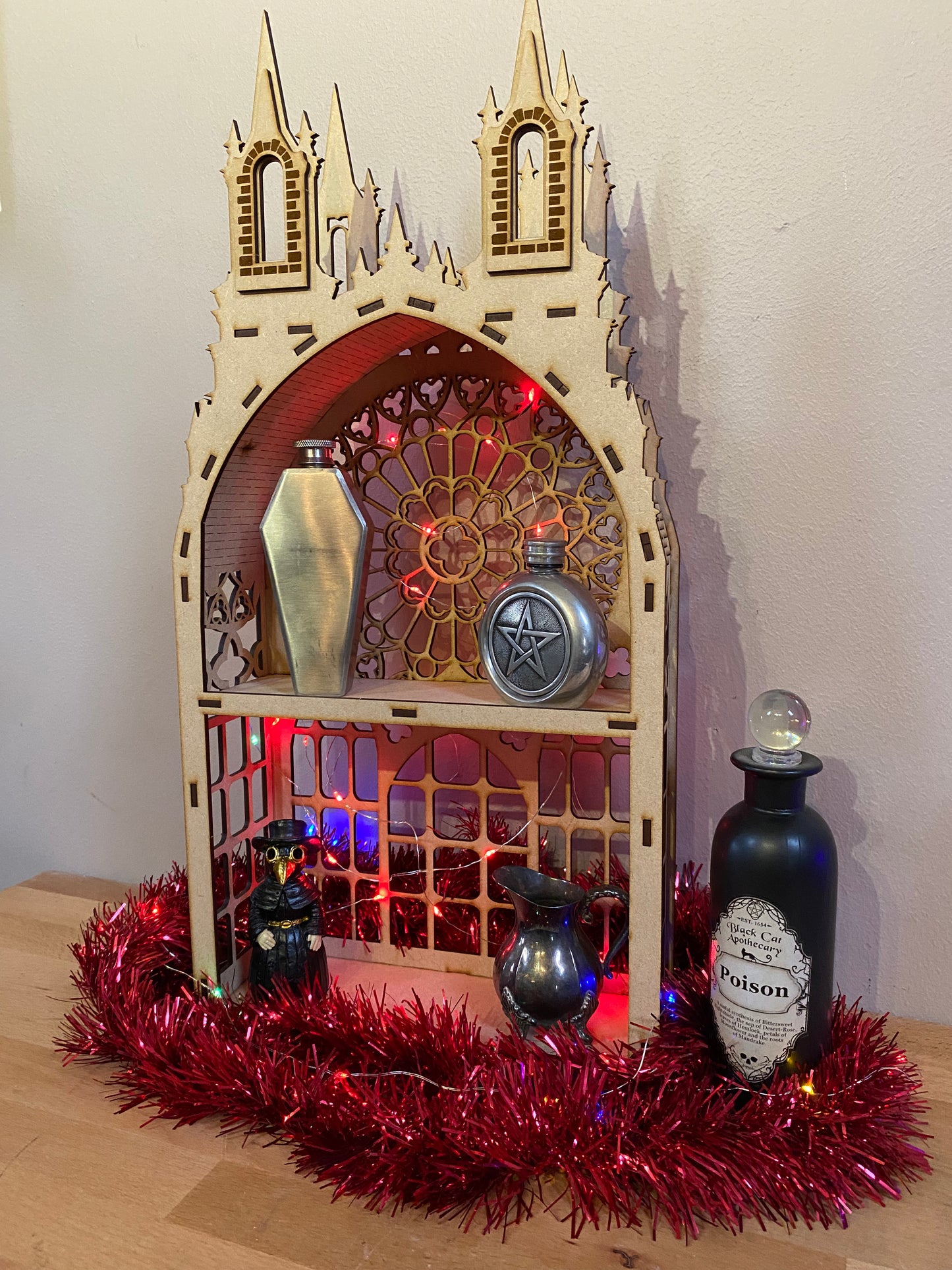 Gothic Two shelf Tower dispaly kitchen storage spice rack