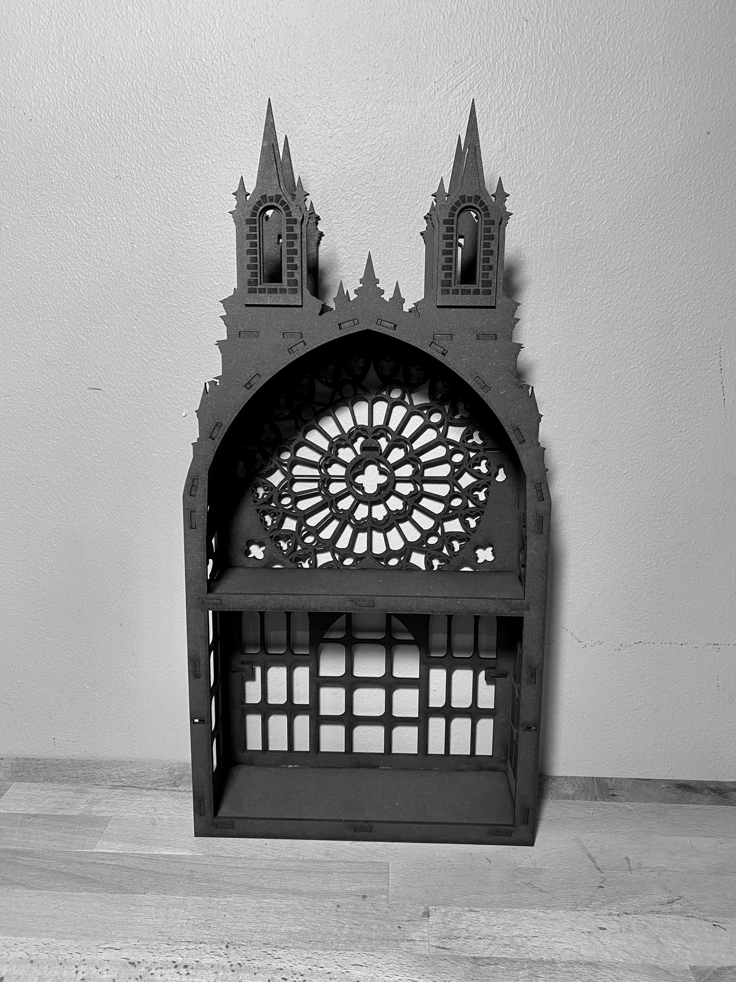 Black Gothic Two shelf Tower dispaly kitchen storage spice rack