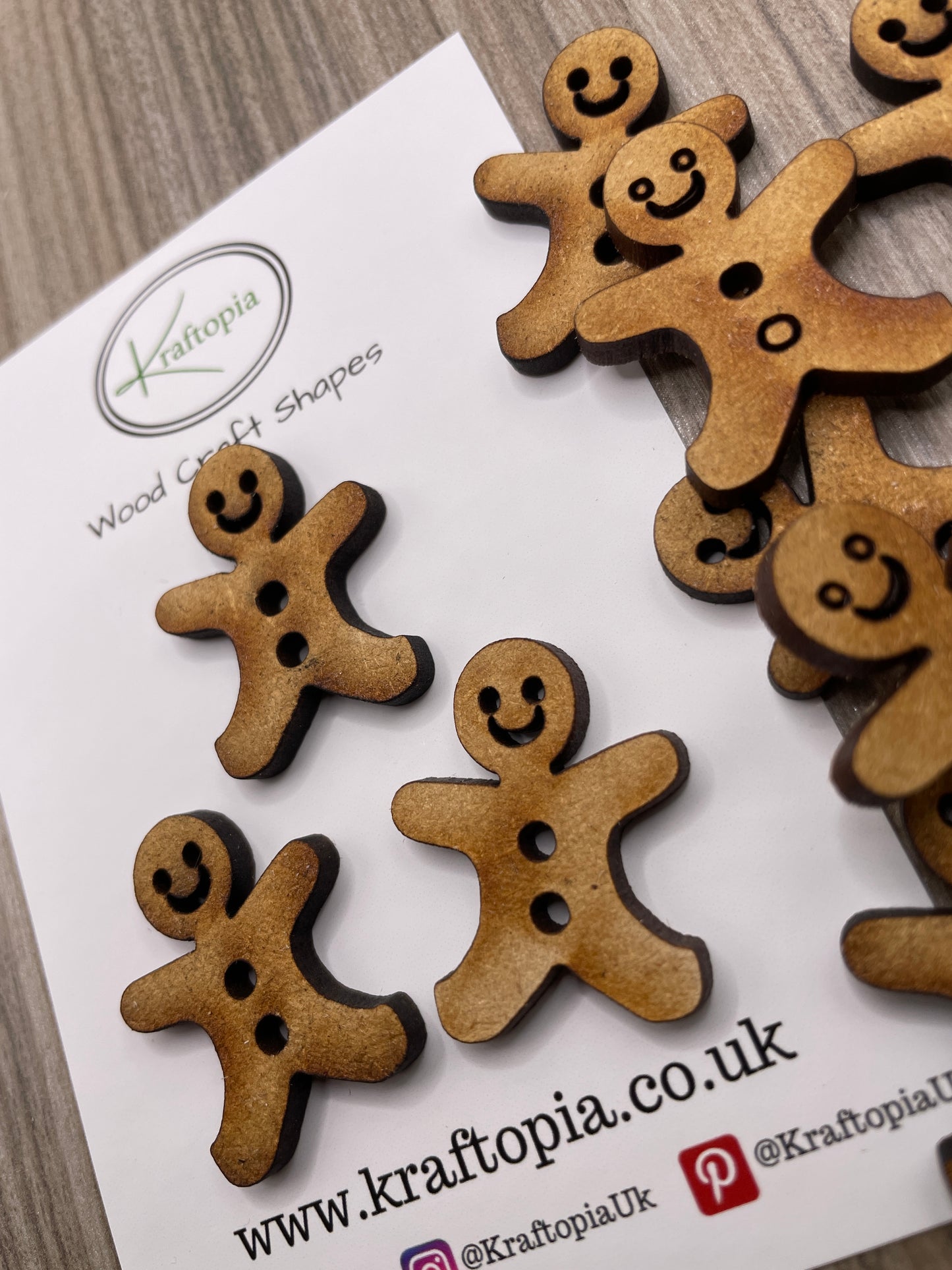 Cute Gingerbread Men MDF Pendant Craft Blanks