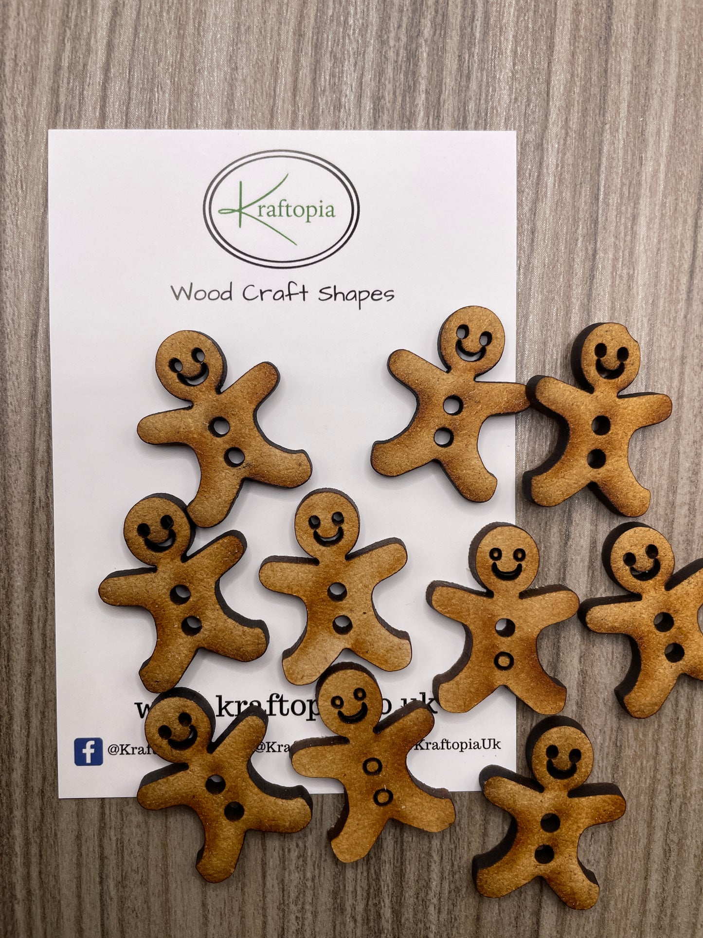 Cute Gingerbread Men MDF Pendant Craft Blanks