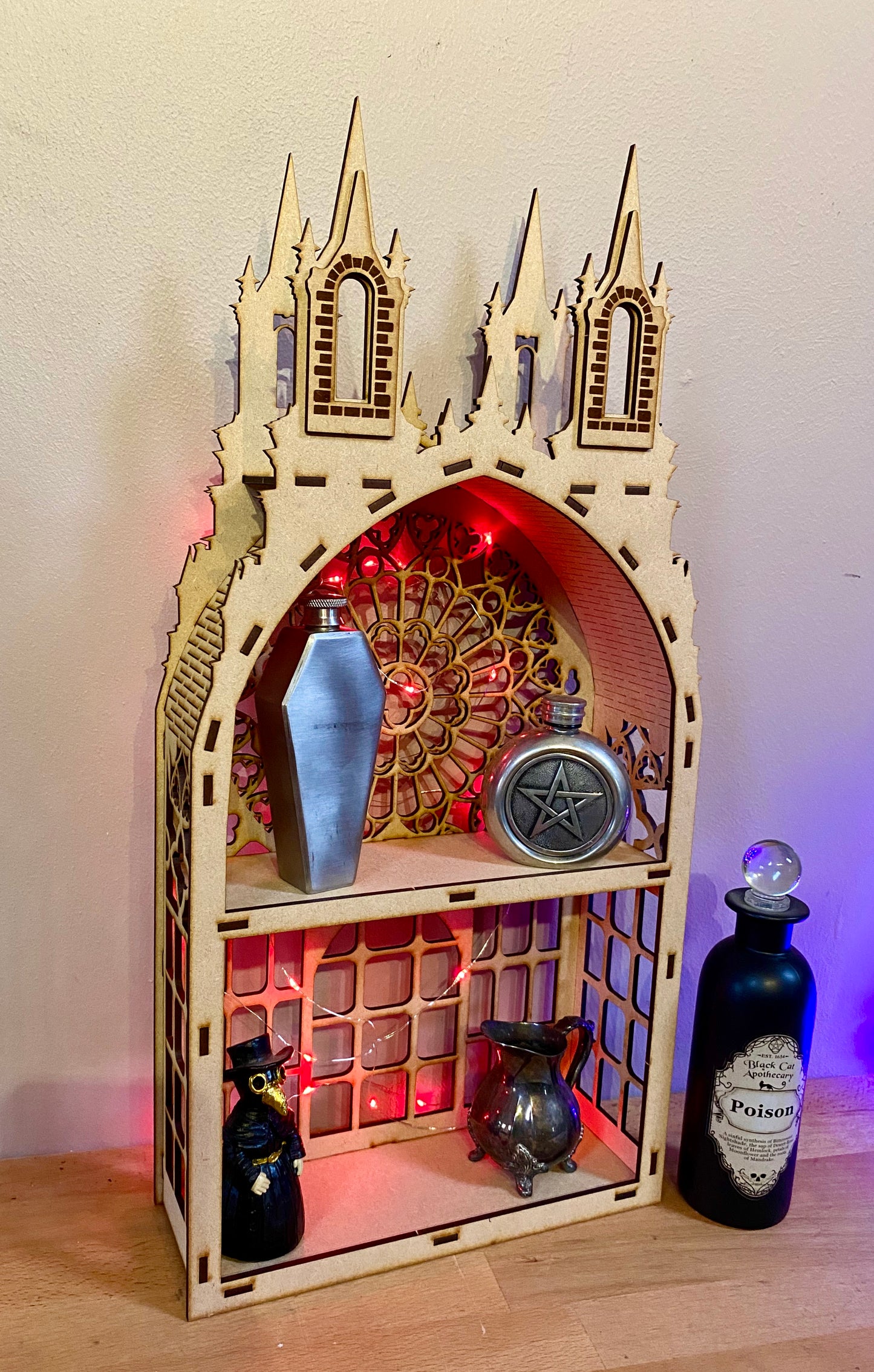 Gothic Two shelf Tower dispaly kitchen storage spice rack