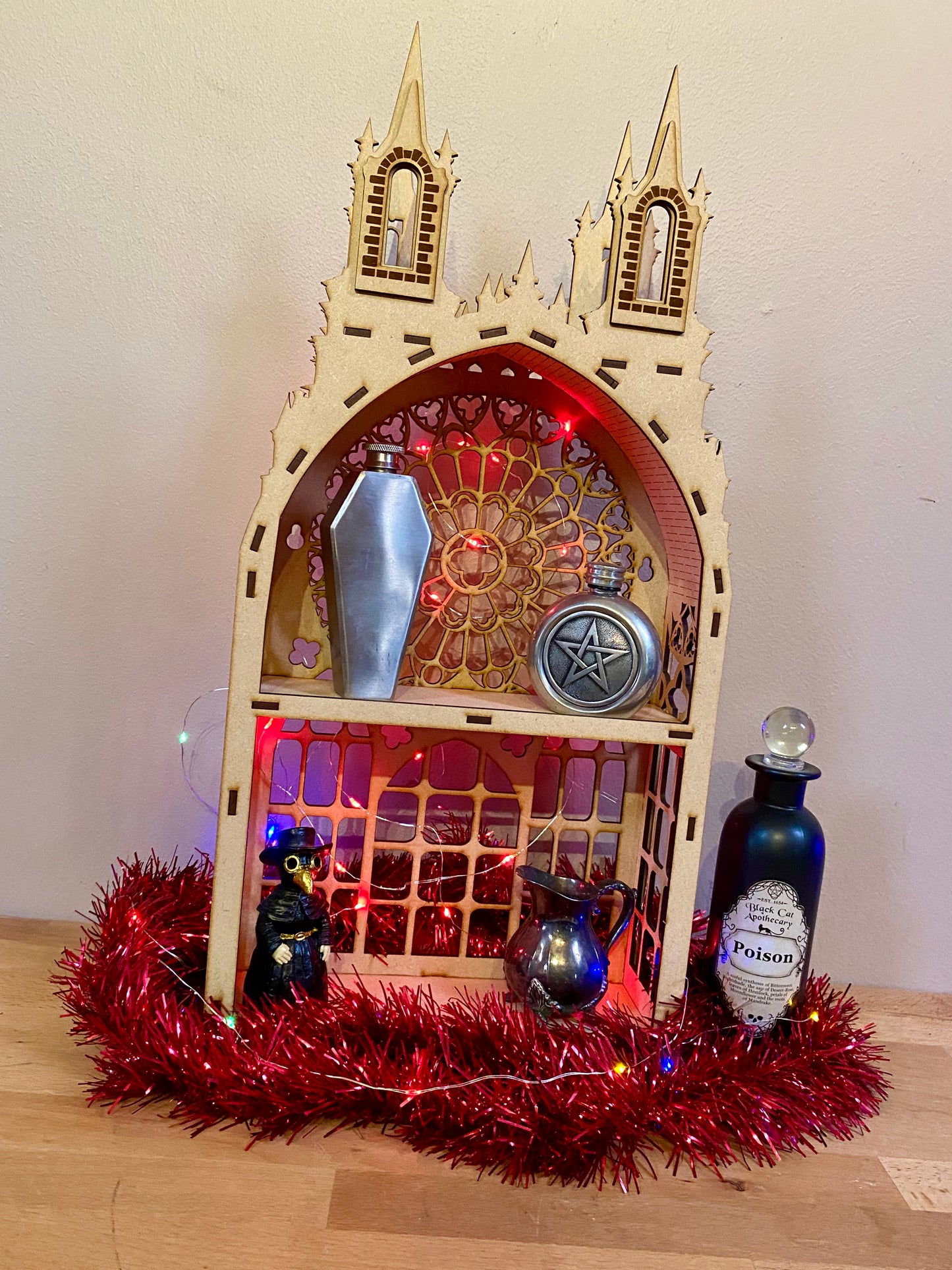 Gothic Two shelf Tower dispaly kitchen storage spice rack