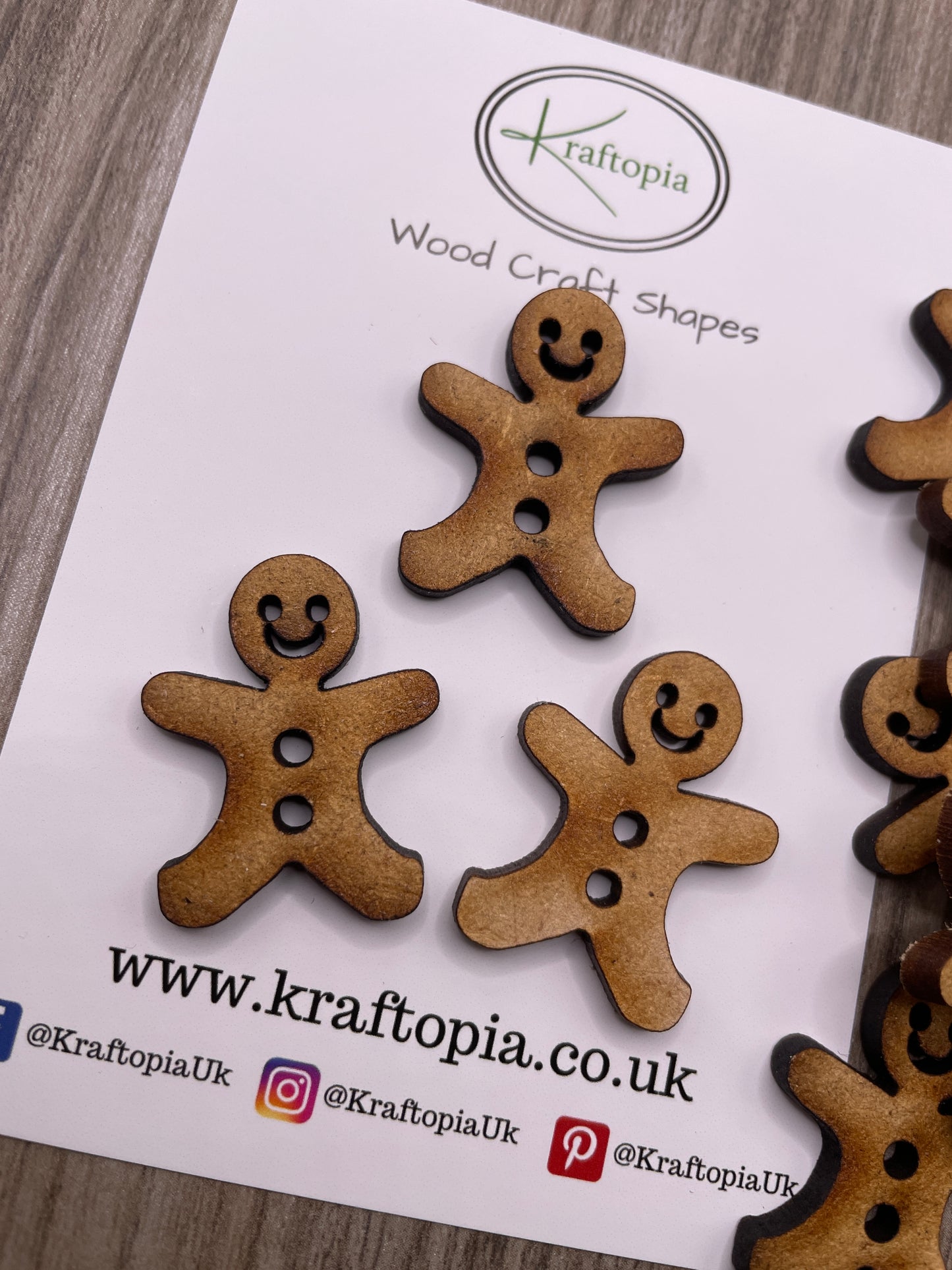 Cute Gingerbread Men MDF Pendant Craft Blanks