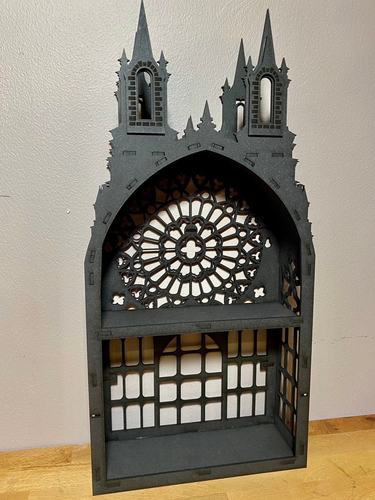 Black Gothic Two shelf Tower dispaly kitchen storage spice rack