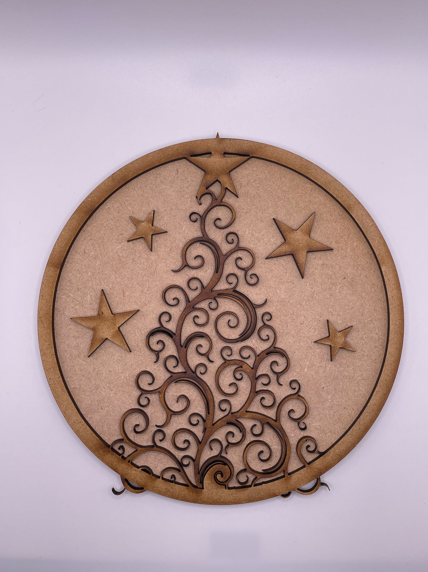 Scrolly Tree 'Merry Christmas' Circle Door Sign/Plaque 3d Layered Sign