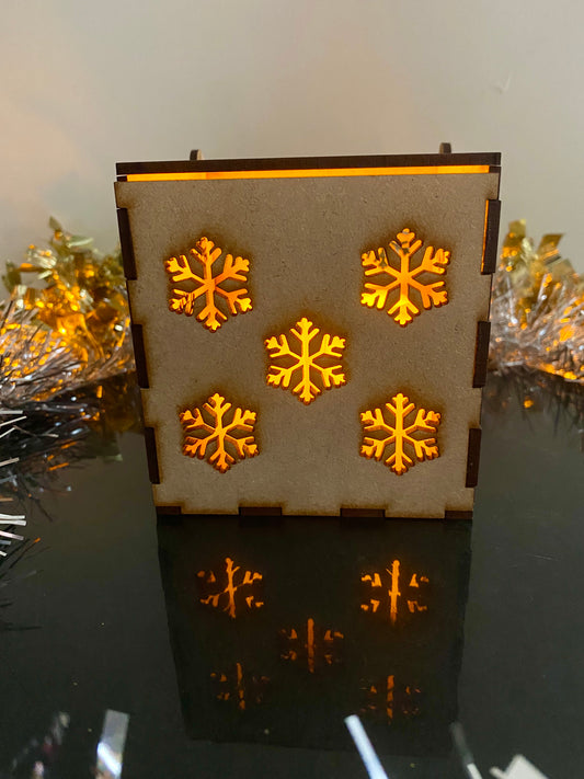 5 Snowflakes MDF Night Light Craft Kit