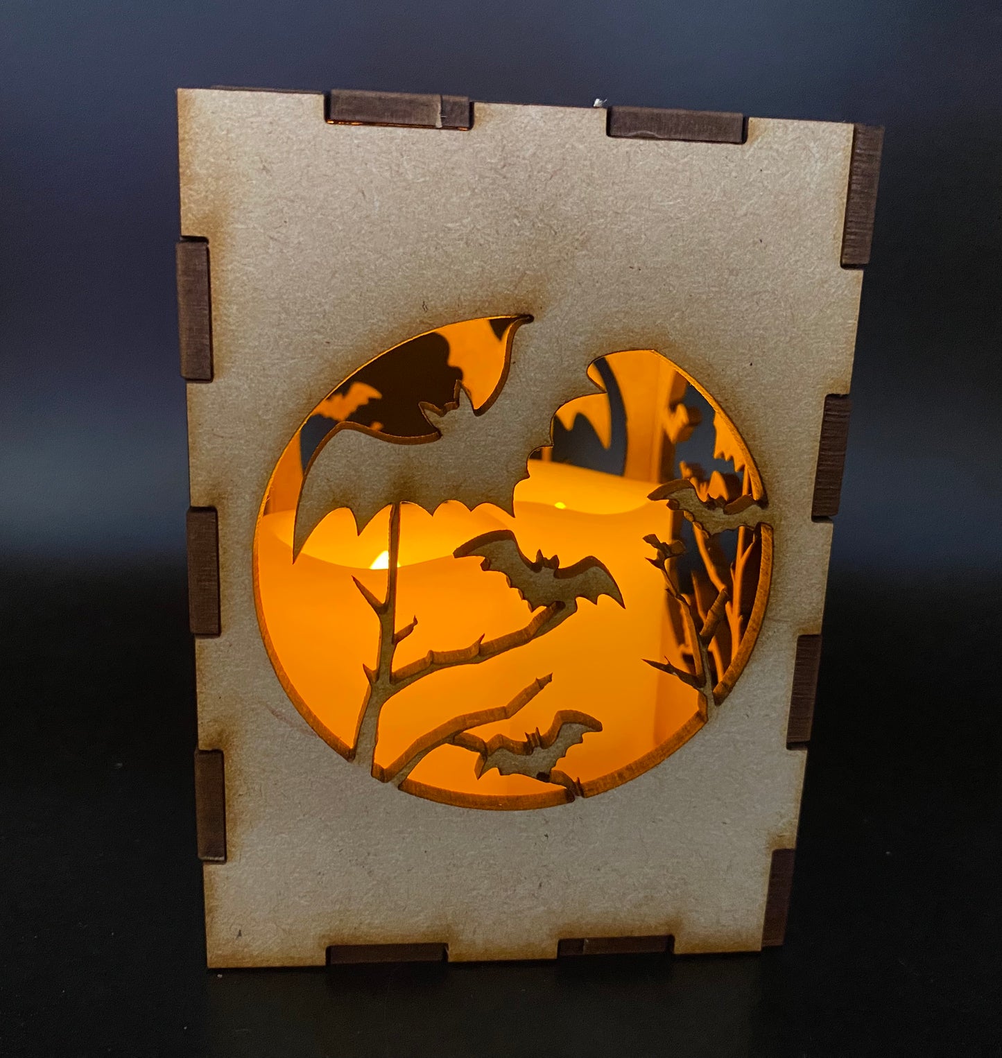 Flying Bats Small Lantern MDF Craft Kit