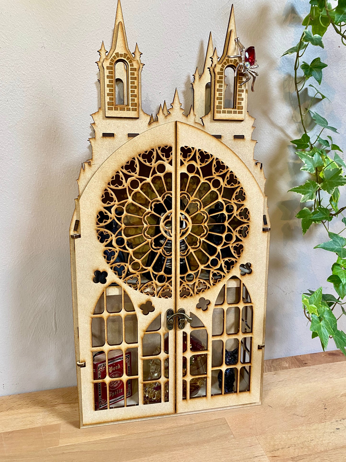 2 Shelf Gothic Display Shelf, Castle Shelf, Gothic Display Cabinet, Gothic Decor, Crystal Display Cabinet, Display Cabinet, Gothic Shelving