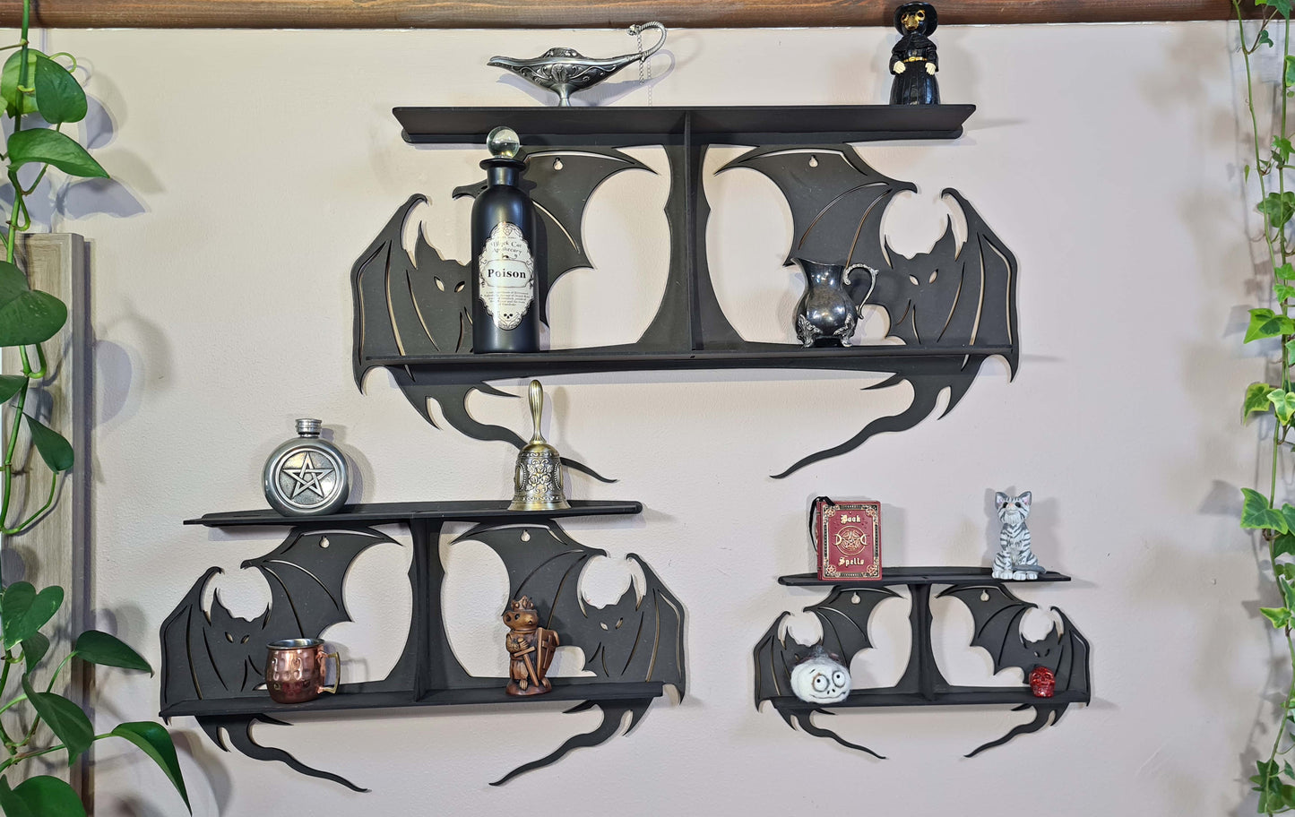 Bat Shelving, Bat Décor, Gothic Shelving , Gothic Décor, Mystical Décor, Mystical Shelving, Magical Shelving, Whimsey Shelving, Shelves
