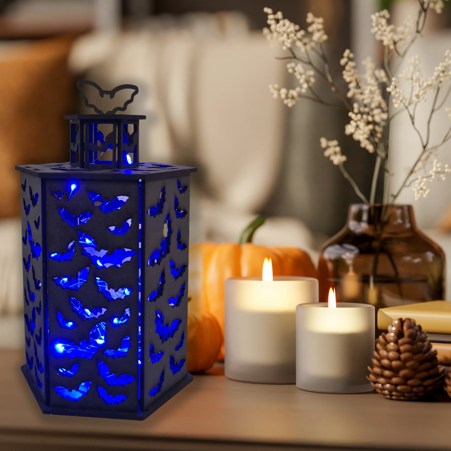 Bat Night Light, Lantern, Gothic, Night Light, Bedroom Light, Themed Light, Themed Night Light, Flying Bats, Bat Decor, Gothic Gift Ideas