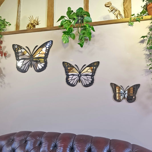 Butterfly Mirrors Set of 3 Animal Mirror décor.