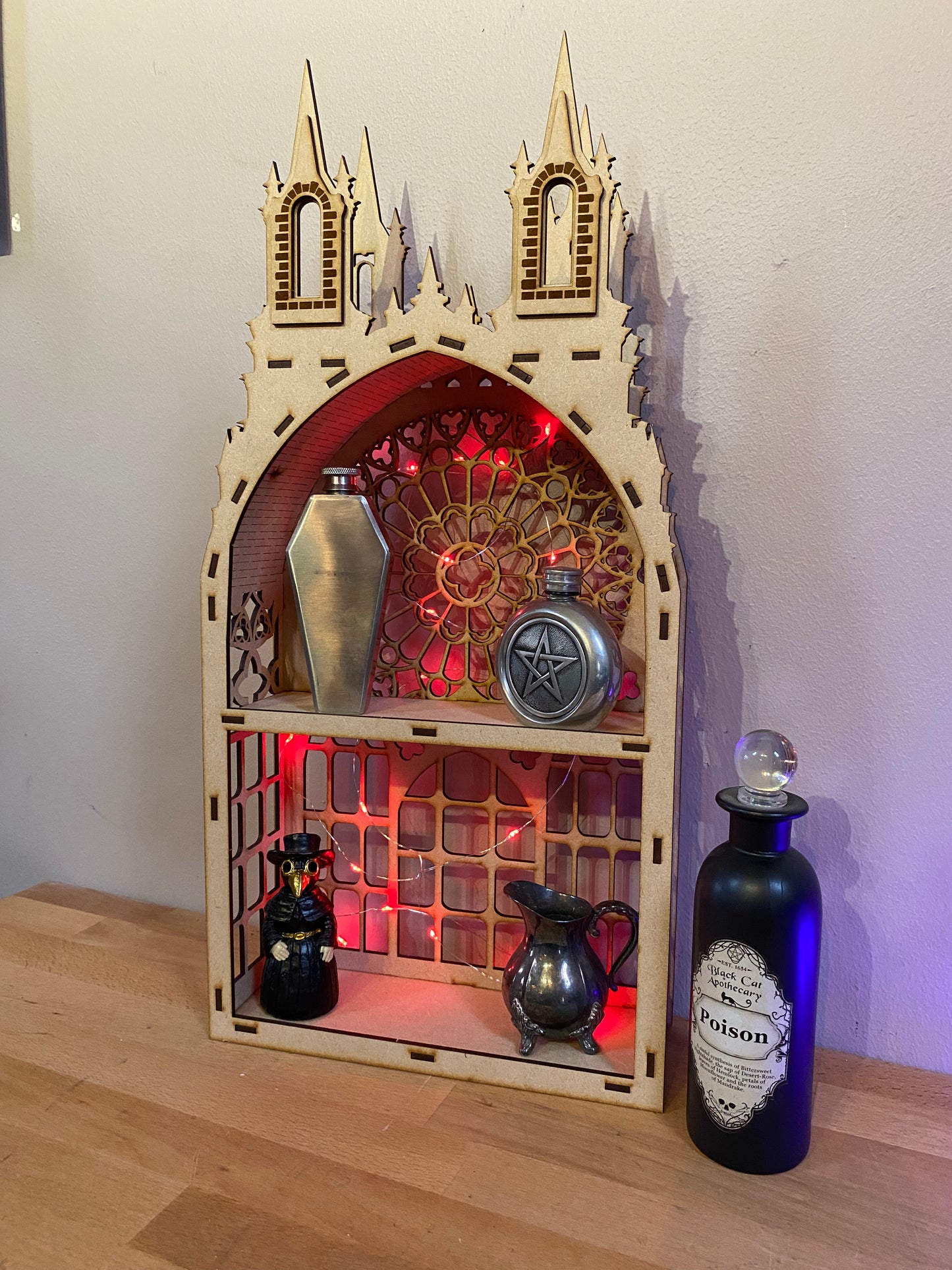 Gothic Two shelf Tower dispaly kitchen storage spice rack