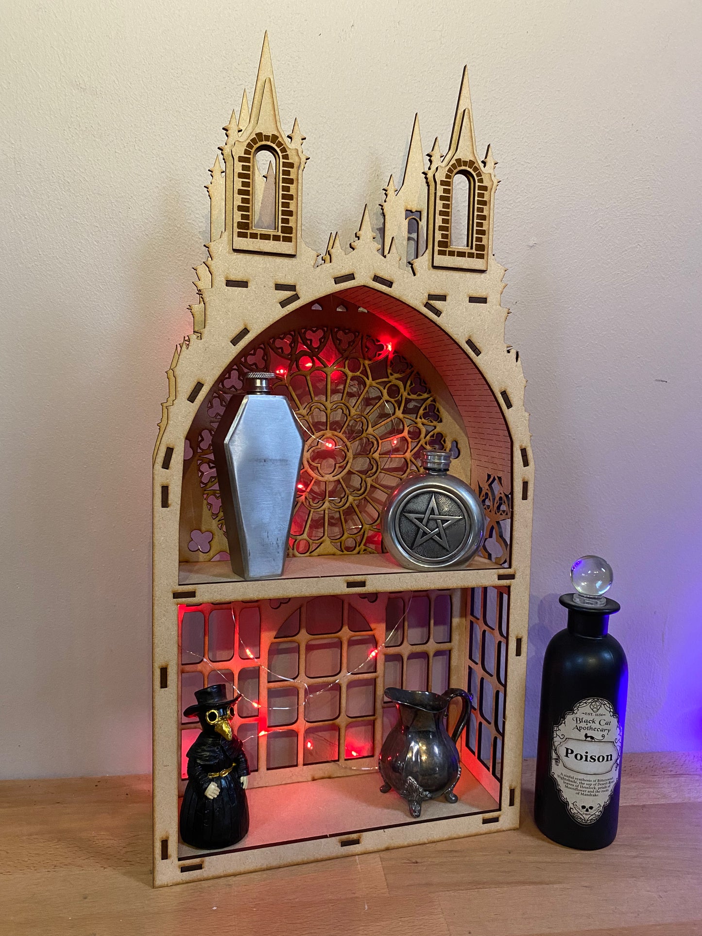 Gothic Two shelf Tower dispaly kitchen storage spice rack