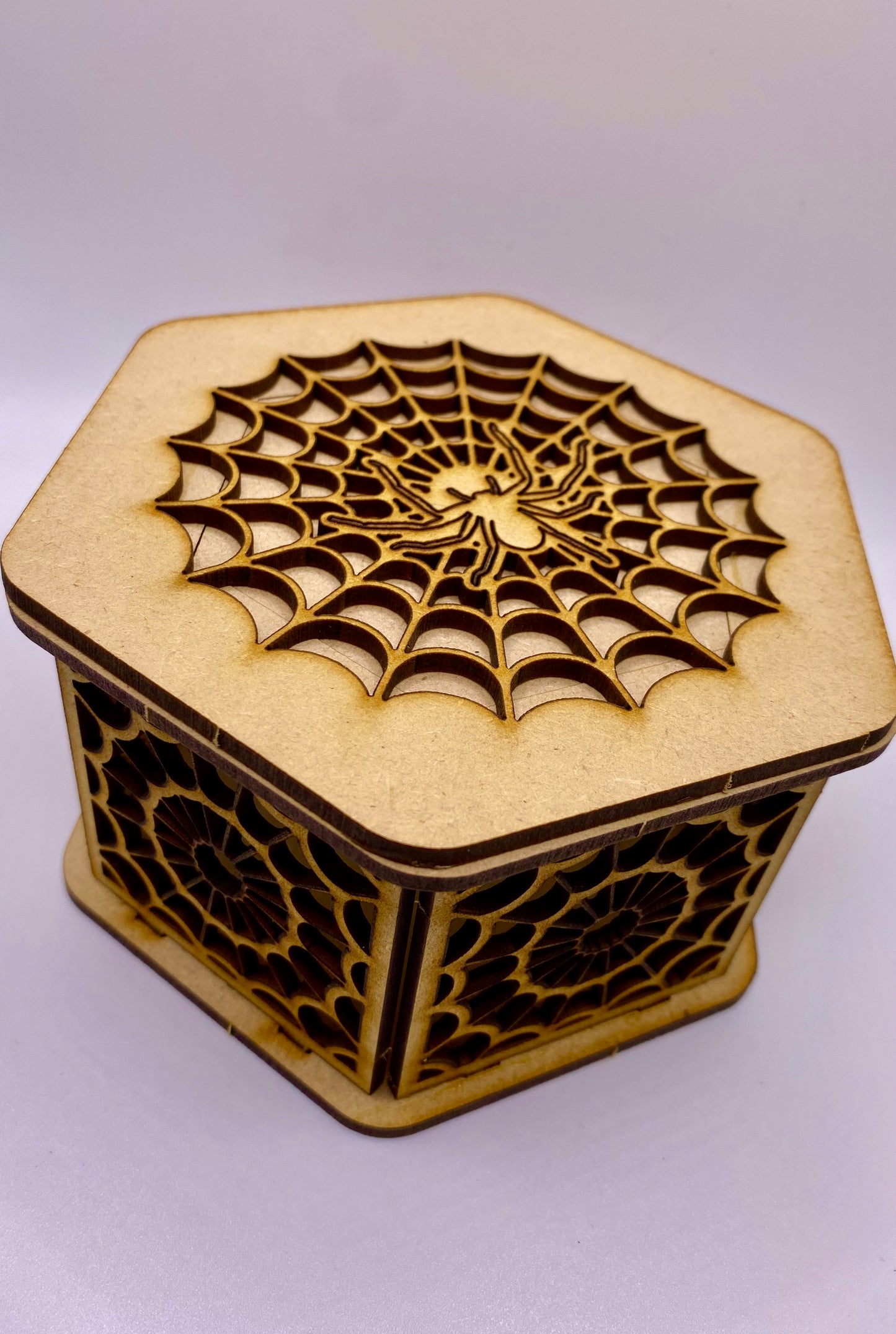 Cobweb Pattern Trinket Storage Boxes MDF Craft Kit