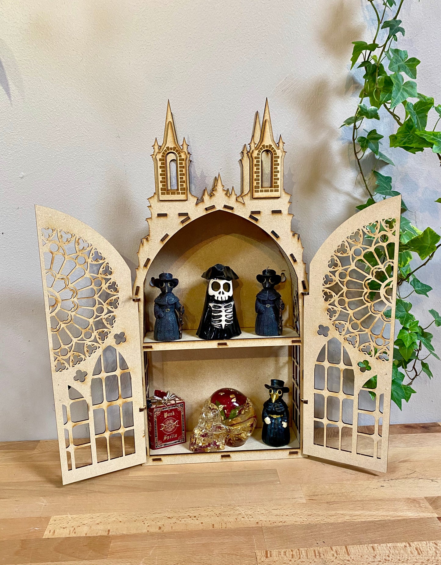 2 Shelf Gothic Display Shelf, Castle Shelf, Gothic Display Cabinet, Gothic Decor, Crystal Display Cabinet, Display Cabinet, Gothic Shelving