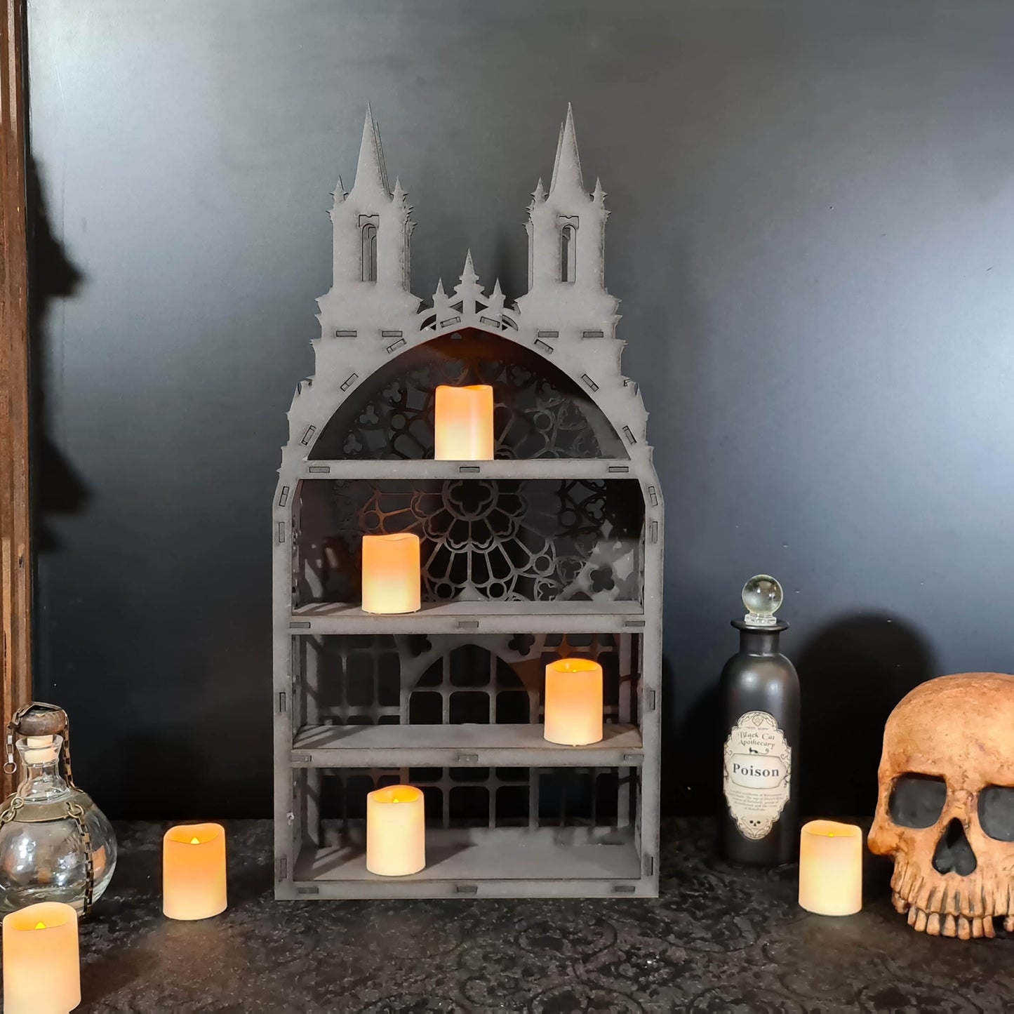Crystal Display Shelf, Castle Shelf, Gothic Display Cabinet, Gothic Decor, Crystal Display Cabinet, Display Cabinet, Gothic Shelving
