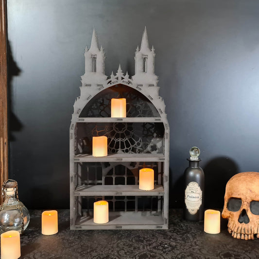 Crystal Display Shelf, Castle Shelf, Gothic Display Cabinet, Gothic Decor, Crystal Display Cabinet, Display Cabinet, Gothic Shelving