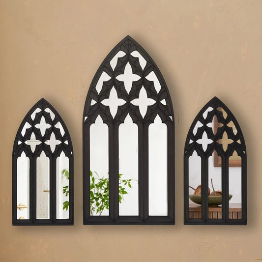 Gothic Mirror, Gothic Wall Décor, Cathedral Windows, Spooky Gift Ideas, Church Mirror, Decorative Mirror,