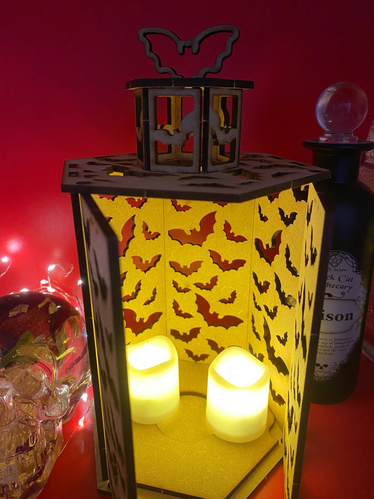 Bats Lantern MDF Craft Kit - Large