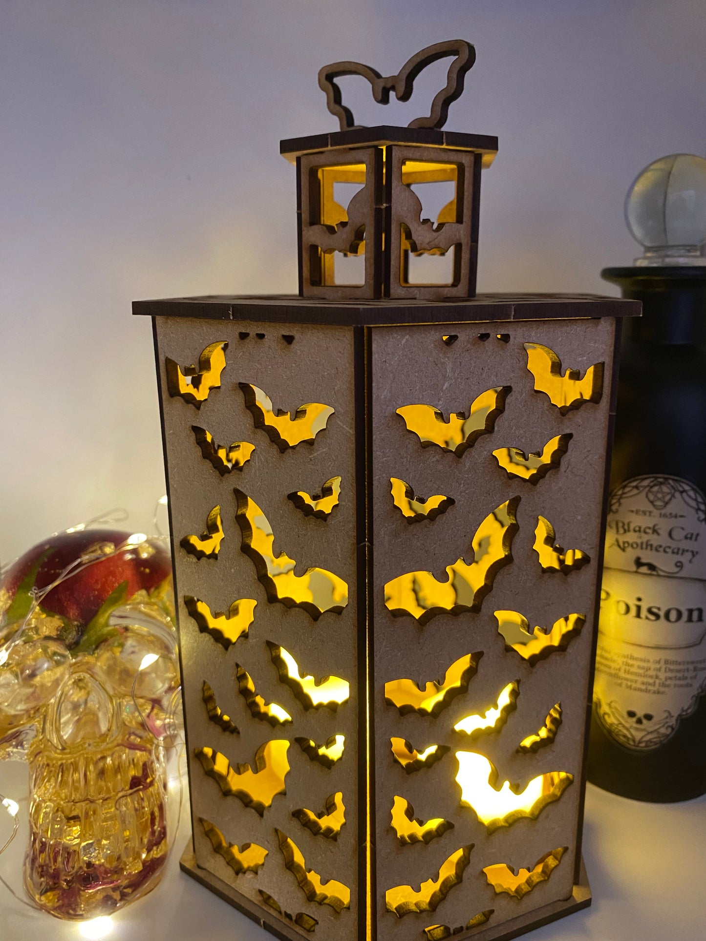 Bats Lantern MDF Craft Kit - Large