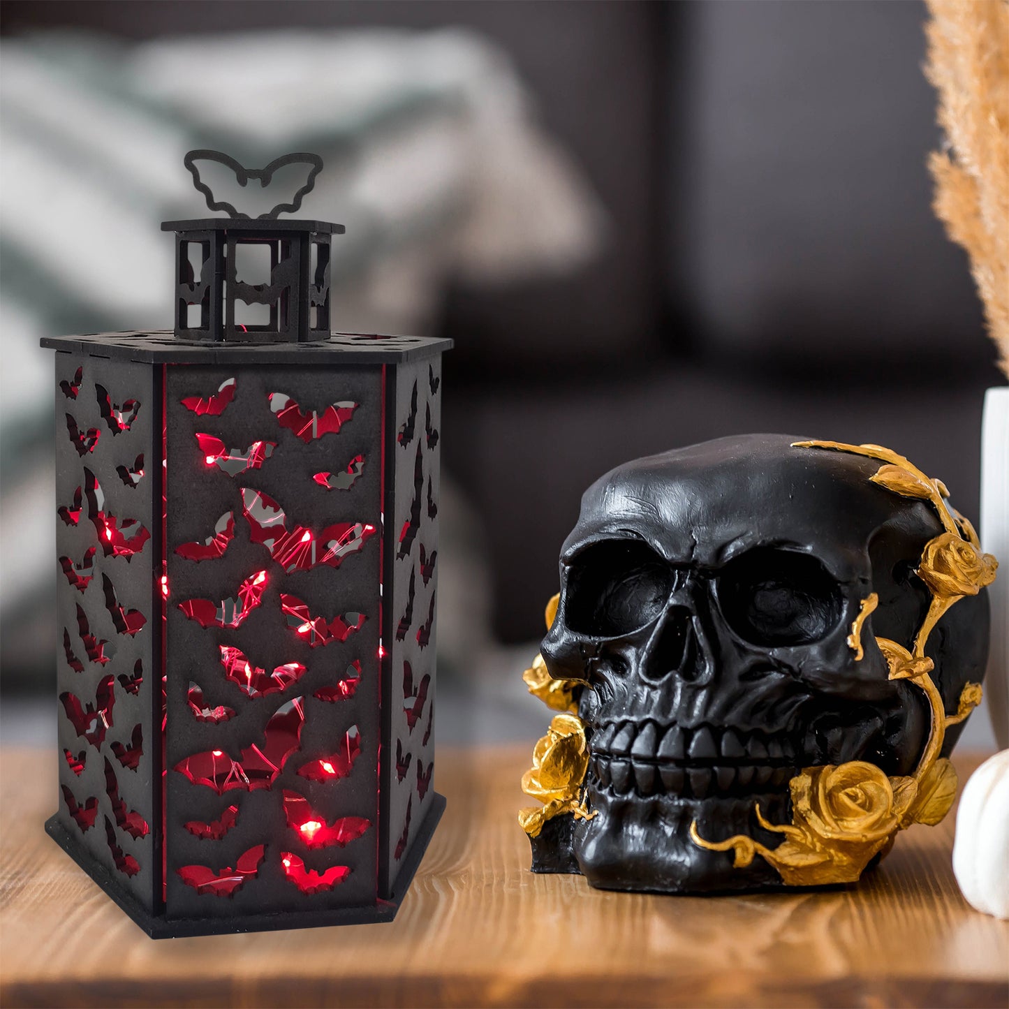 Bat Night Light, Lantern, Gothic, Night Light, Bedroom Light, Themed Light, Themed Night Light, Flying Bats, Bat Decor, Gothic Gift Ideas