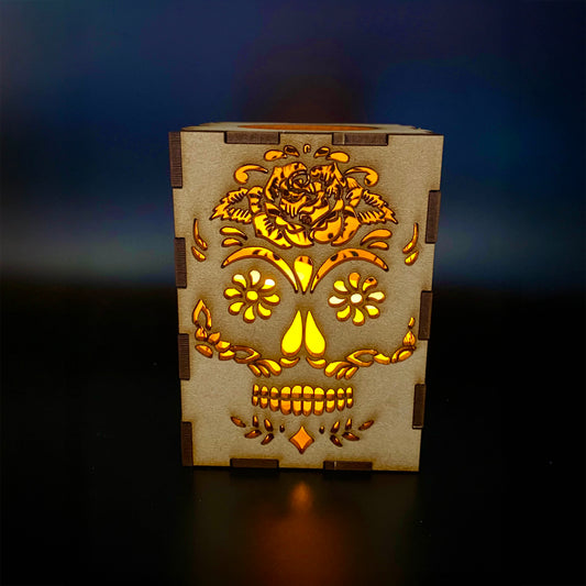 Rose Sugar Skull Small Lantern
