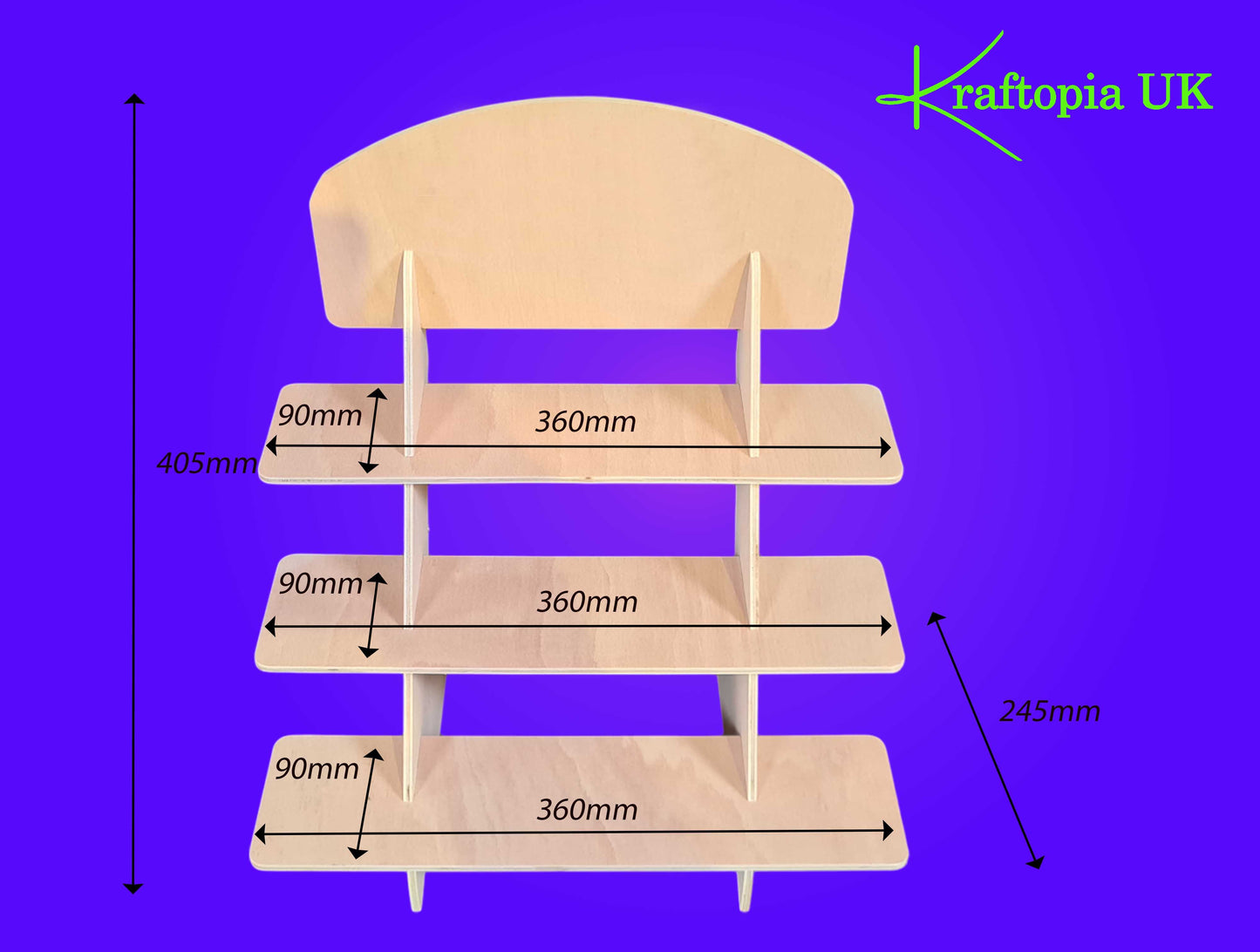 3 Tier Small Shop Display/Craft Stand 6mm Ply