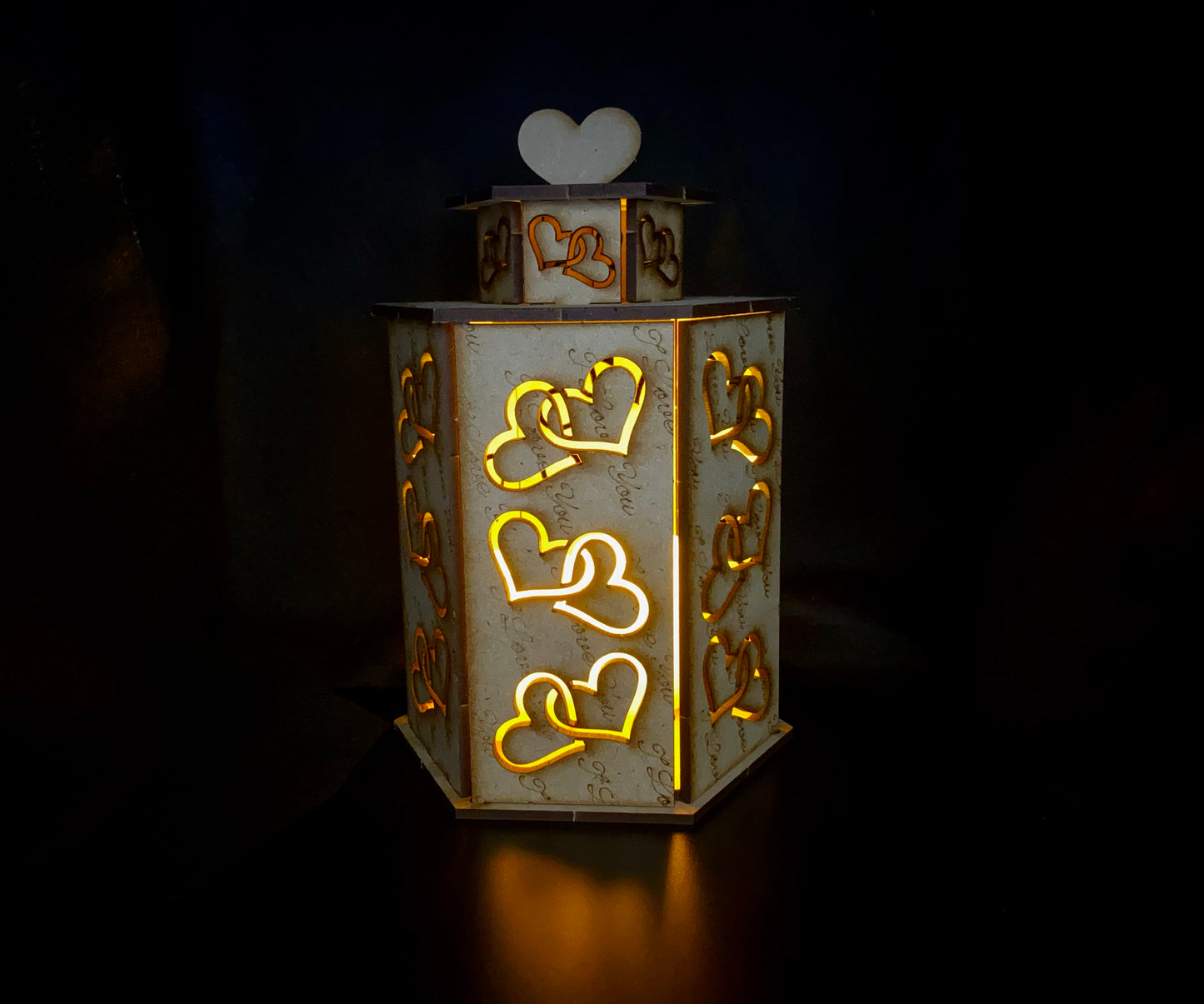 Hearts Lantern MDF Craft Kit - Large
