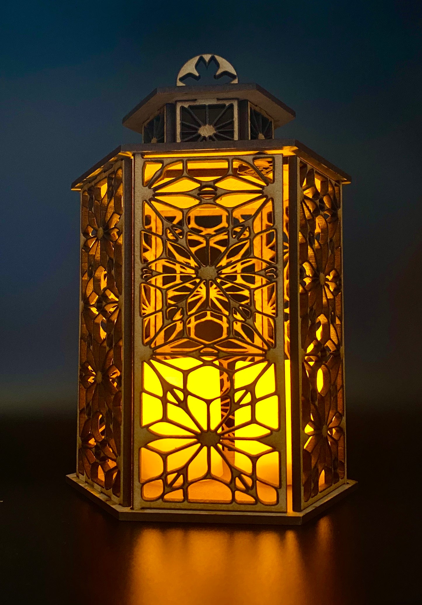 Baroque Pattern Lantern MDF Craft Kit - Large