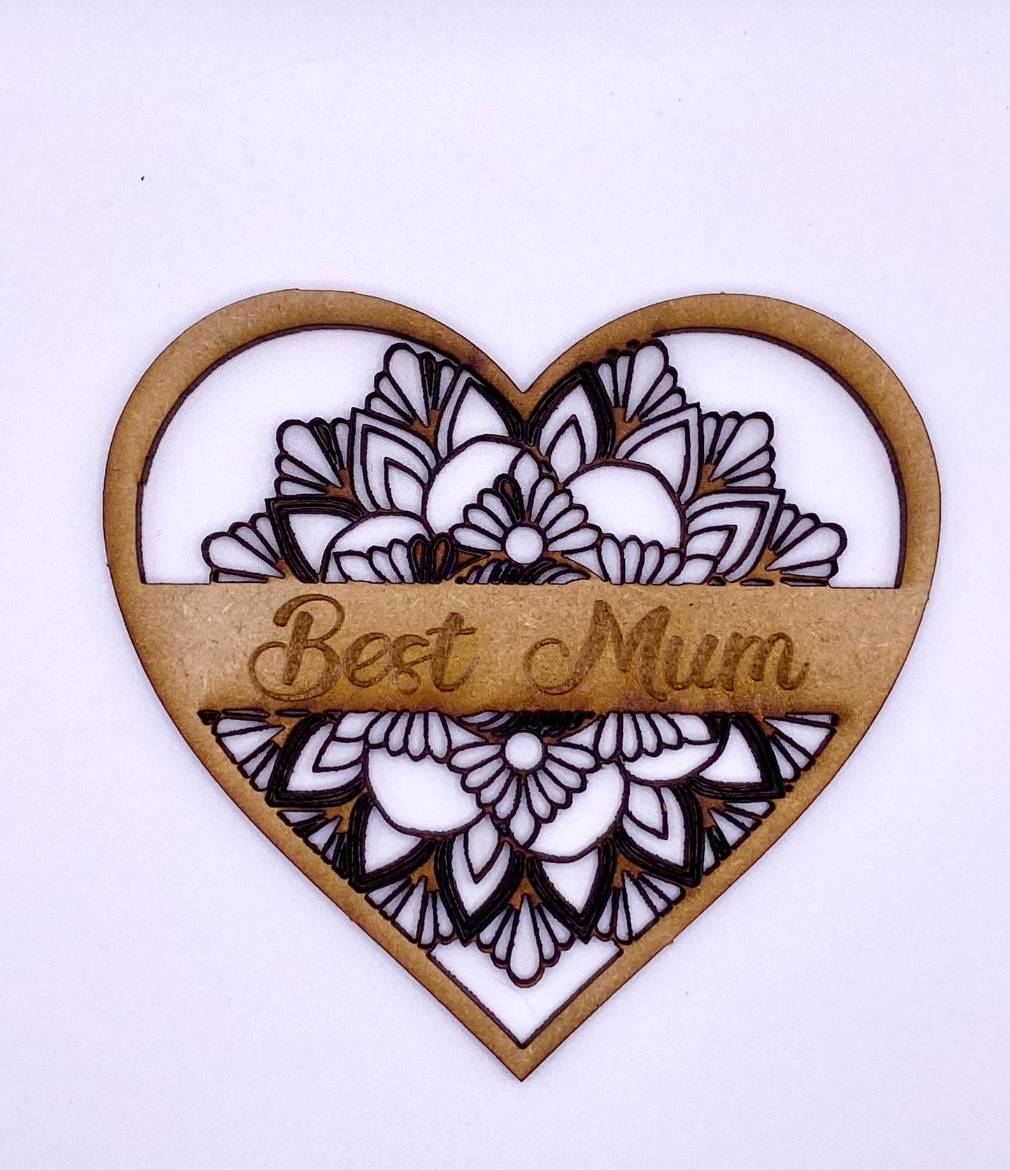 Mothers Day Heart Best Mum MDF Sign / Plaque