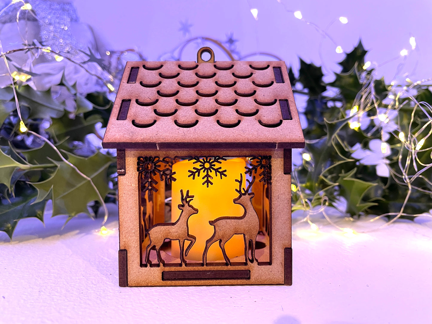 Christmas MDF Craft Kit Night Light or Hanging Decoration with Deer