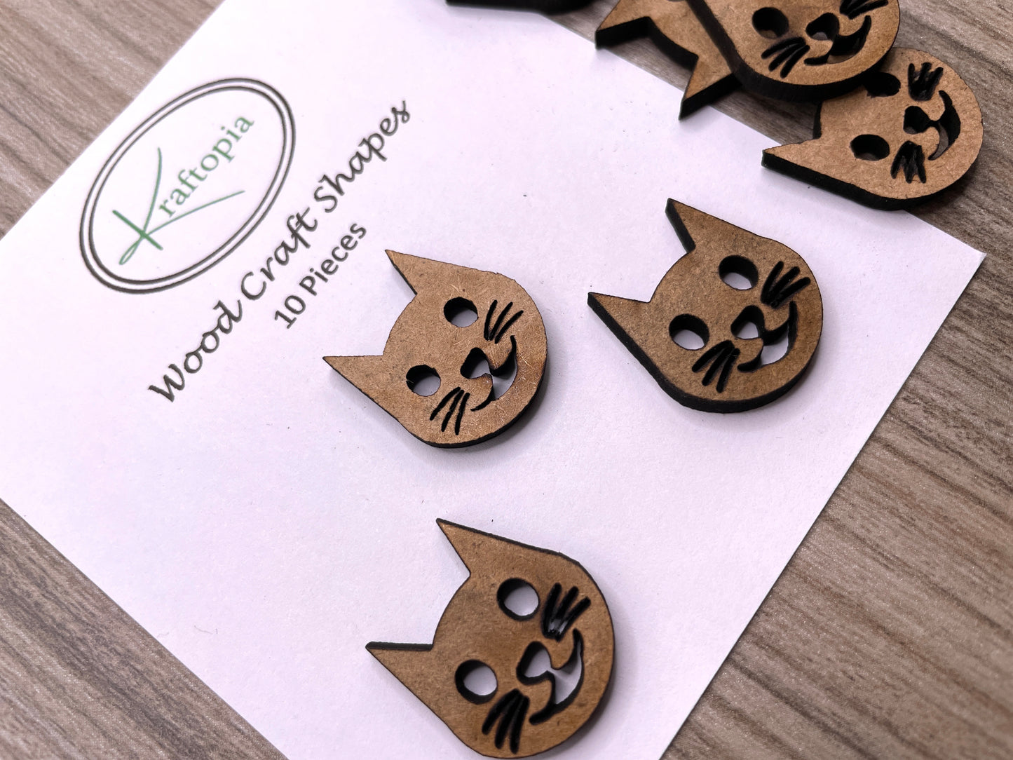 Cute Cat Head MDF Craft Blanks