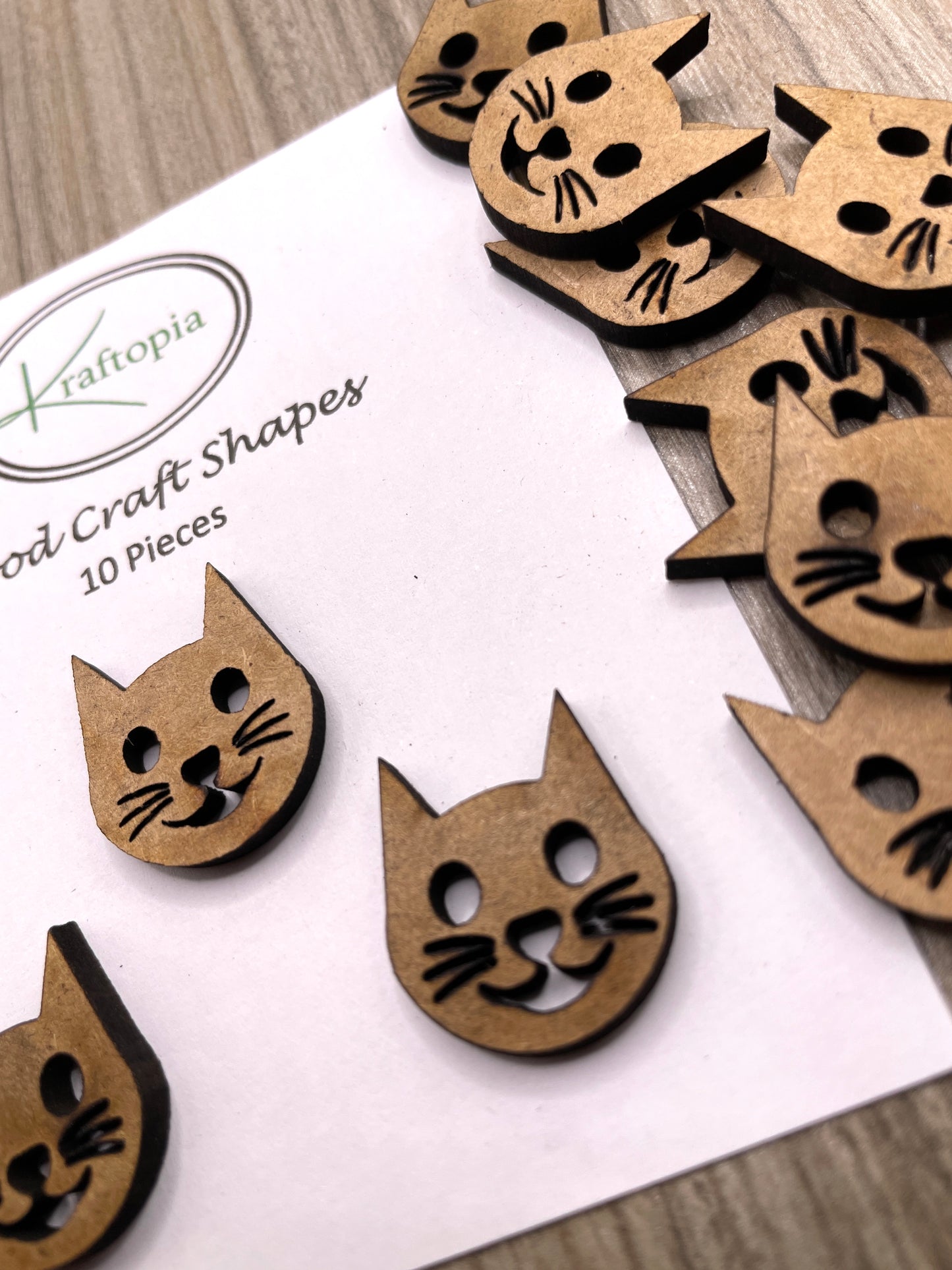 Cute Cat Head MDF Craft Blanks