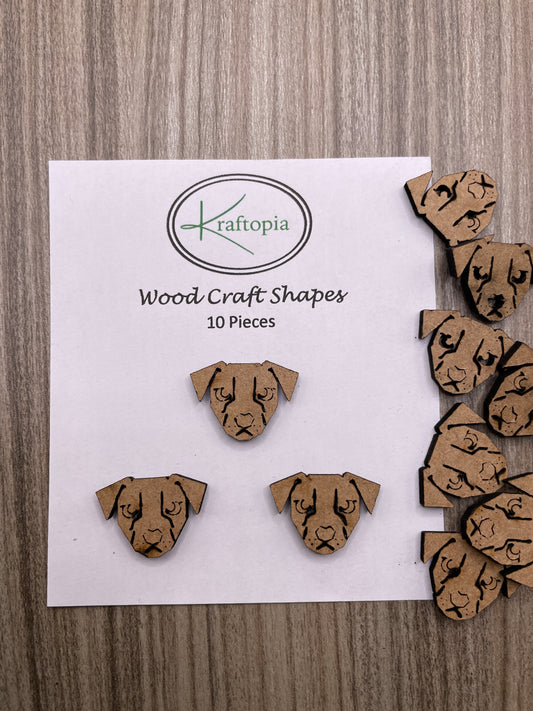 Cute Dog Face MDF Craft Blanks