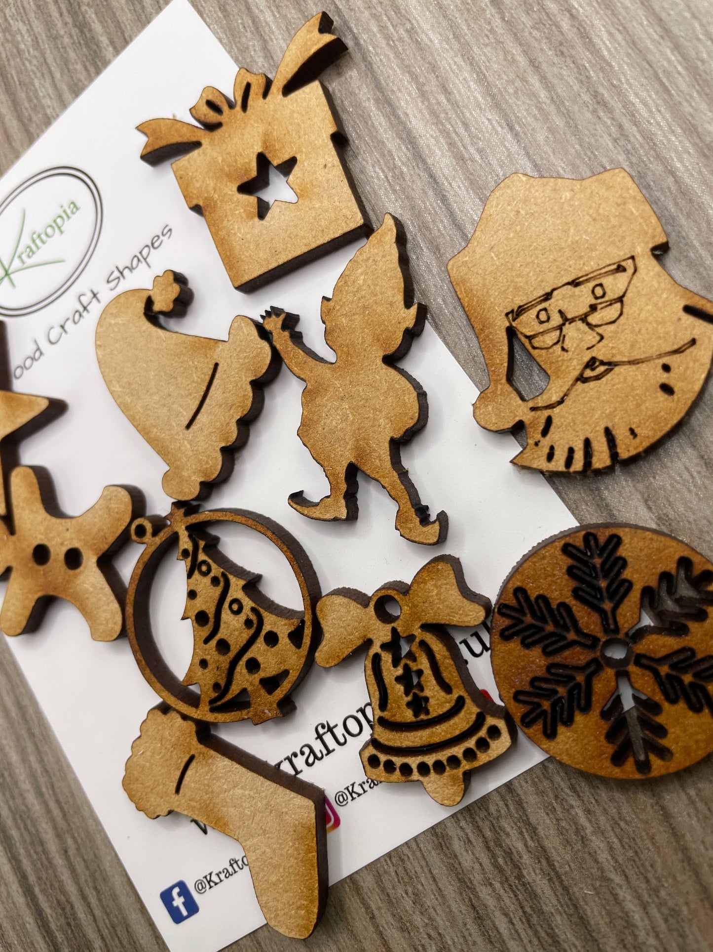 Christmas Shapes Mixed MDF Craft Blanks