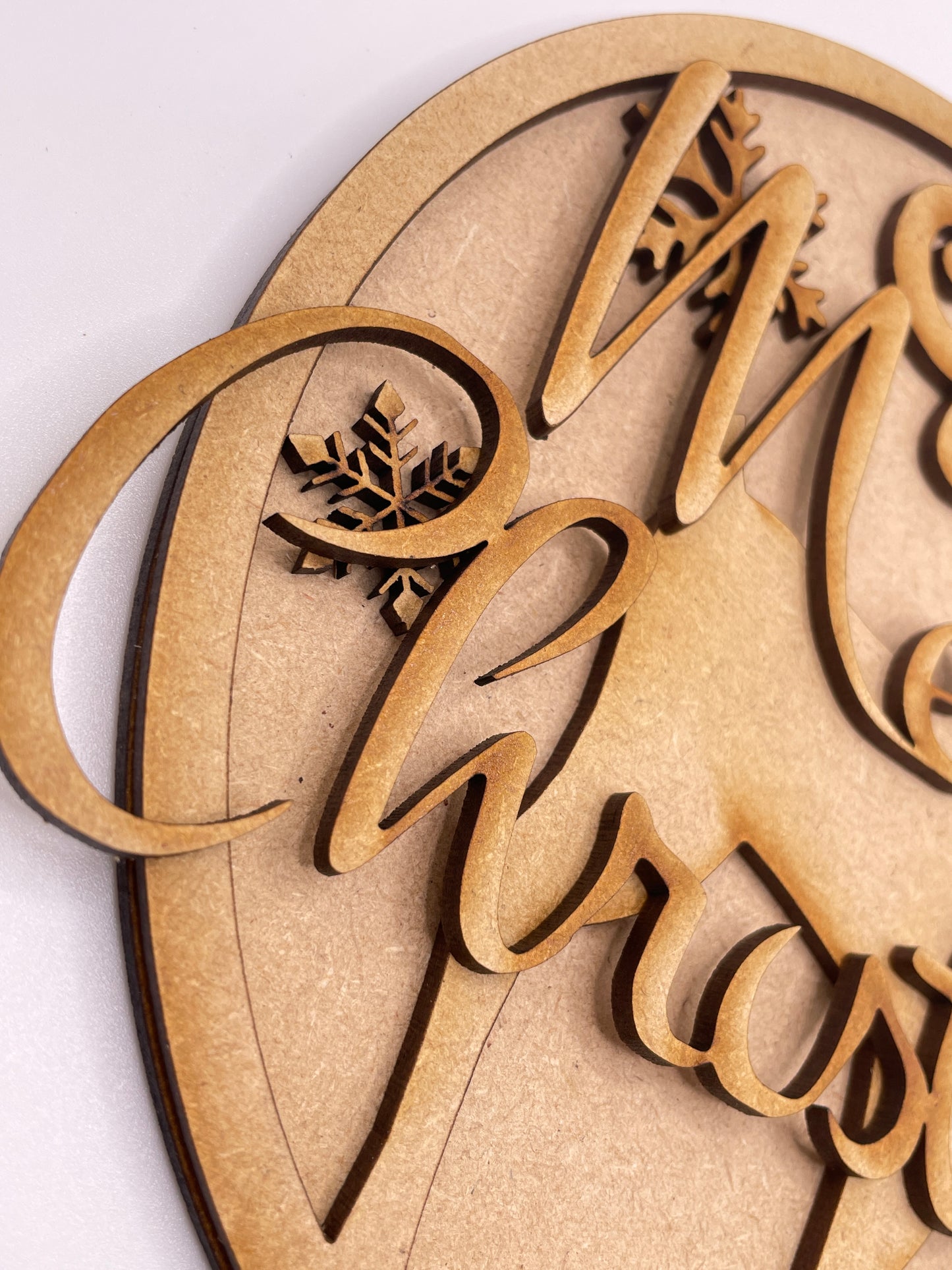 Festive Reindeer with Merry Christmas 3d Layered MDF Plaque