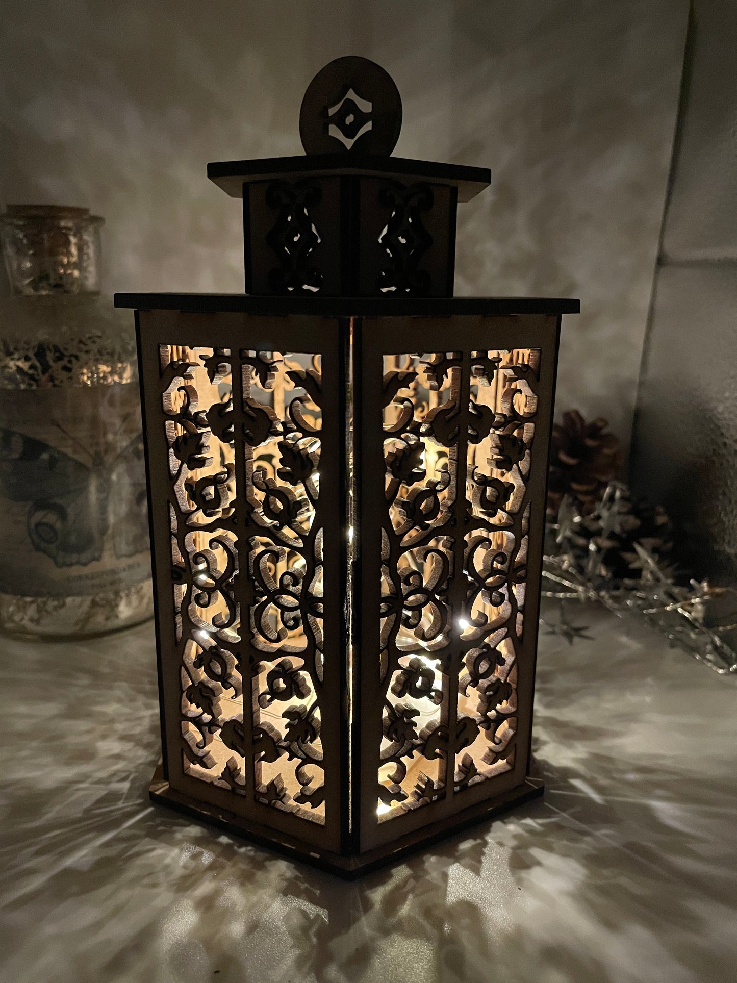 Ivy Pattern Lantern MDF Craft Kit  - Large