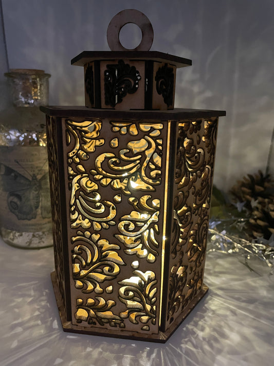 Flourish Pattern Lantern MDF Craft Kit - Large