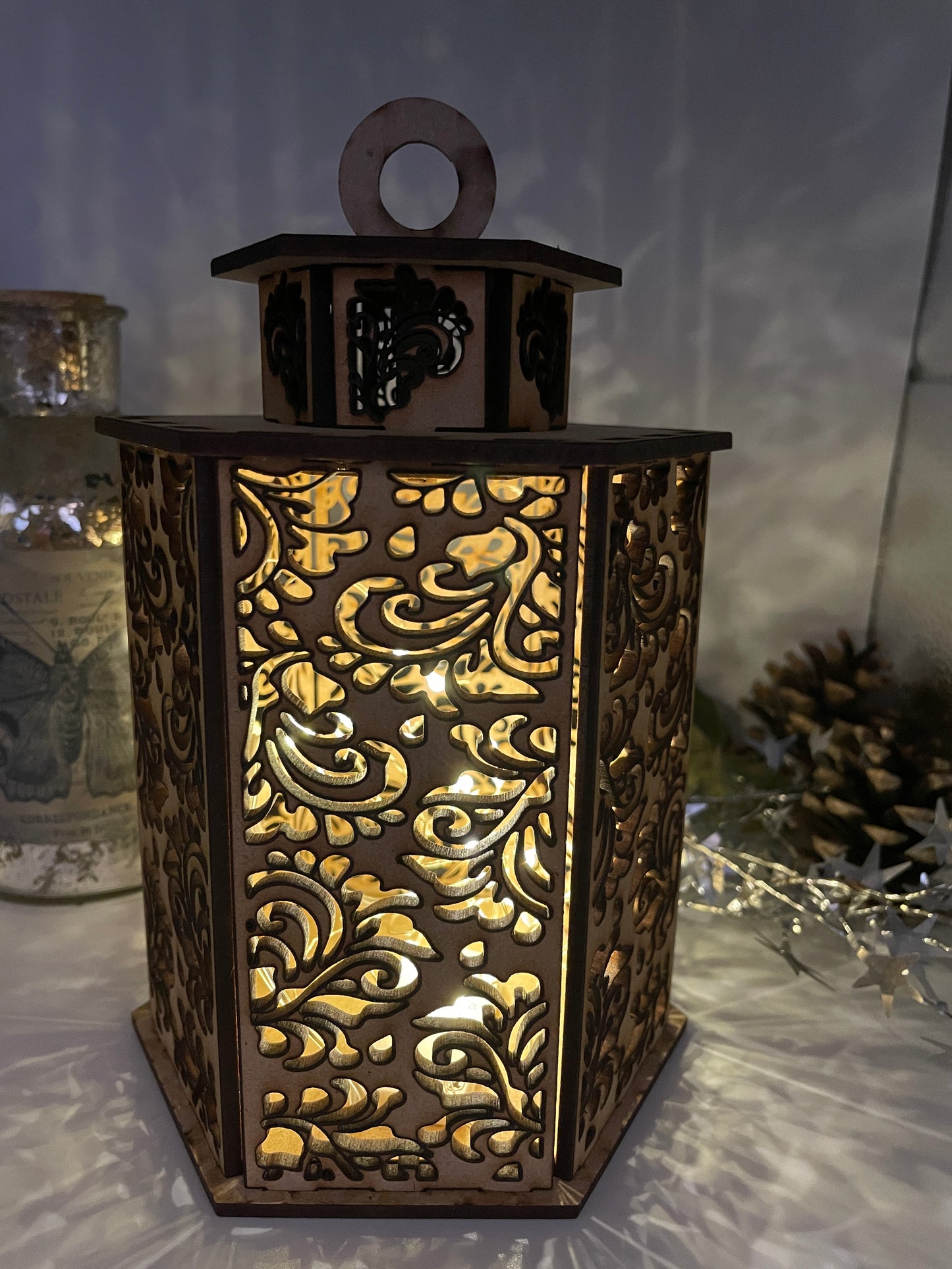 Flourish Pattern Lantern MDF Craft Kit - Large