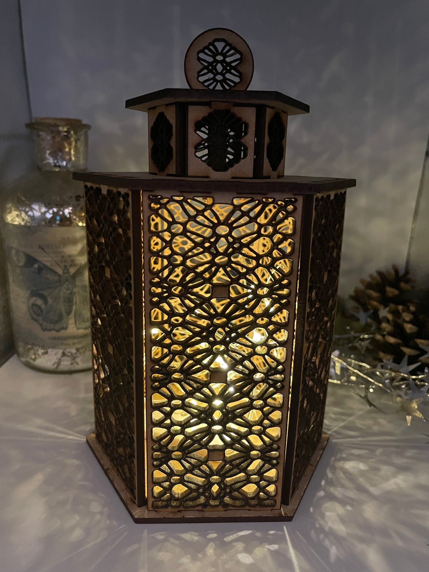 Lattice Pattern Lantern MDF Craft Kit - Large