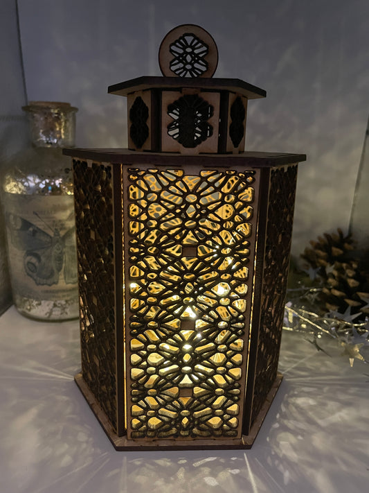 Lattice Pattern Lantern MDF Craft Kit - Large