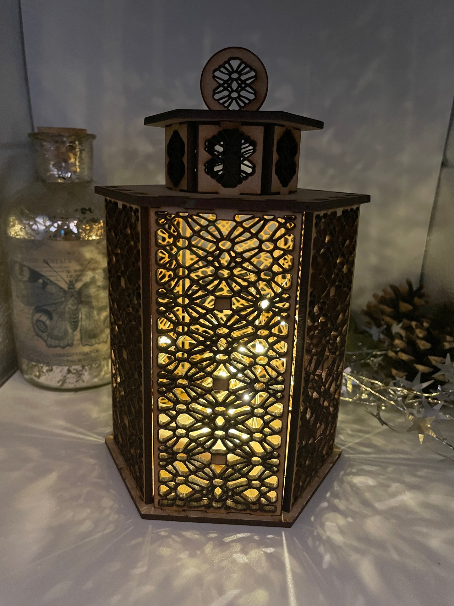 Lattice Pattern Lantern MDF Craft Kit - Large