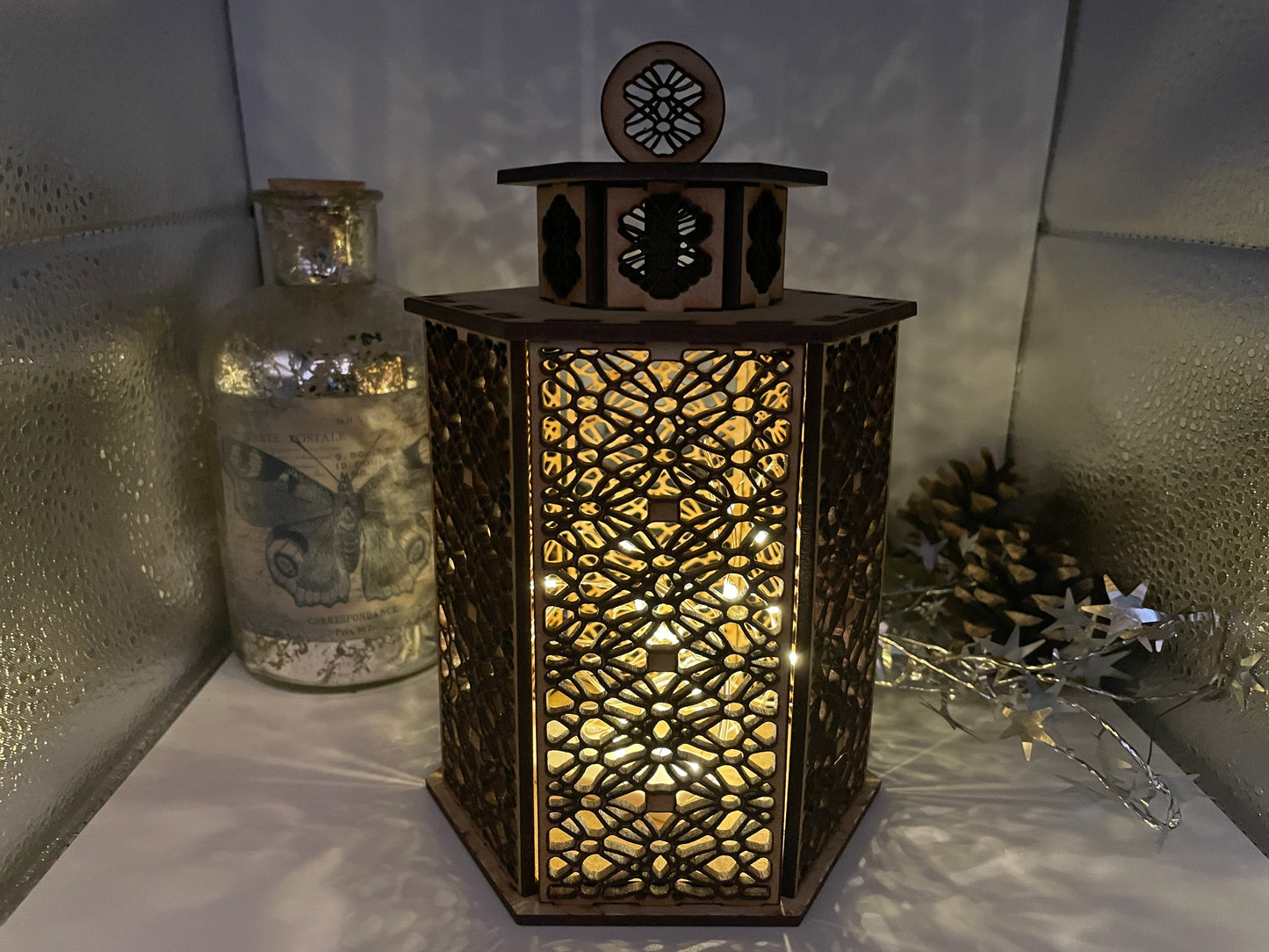 Lattice Pattern Lantern MDF Craft Kit - Large