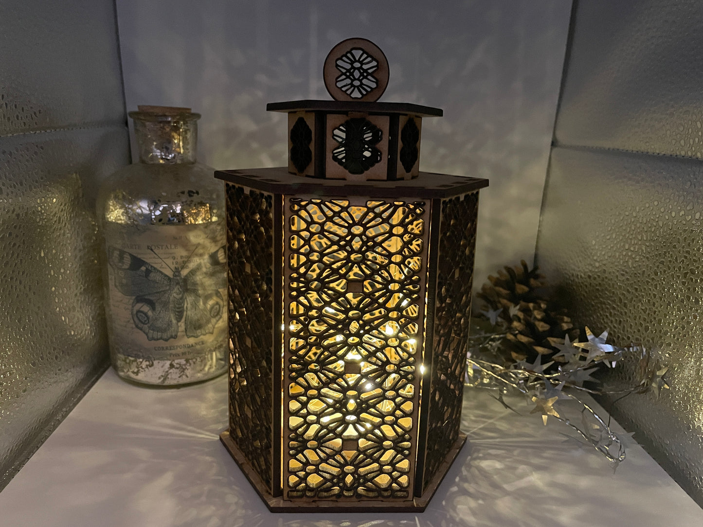 Lattice Pattern Lantern MDF Craft Kit - Large